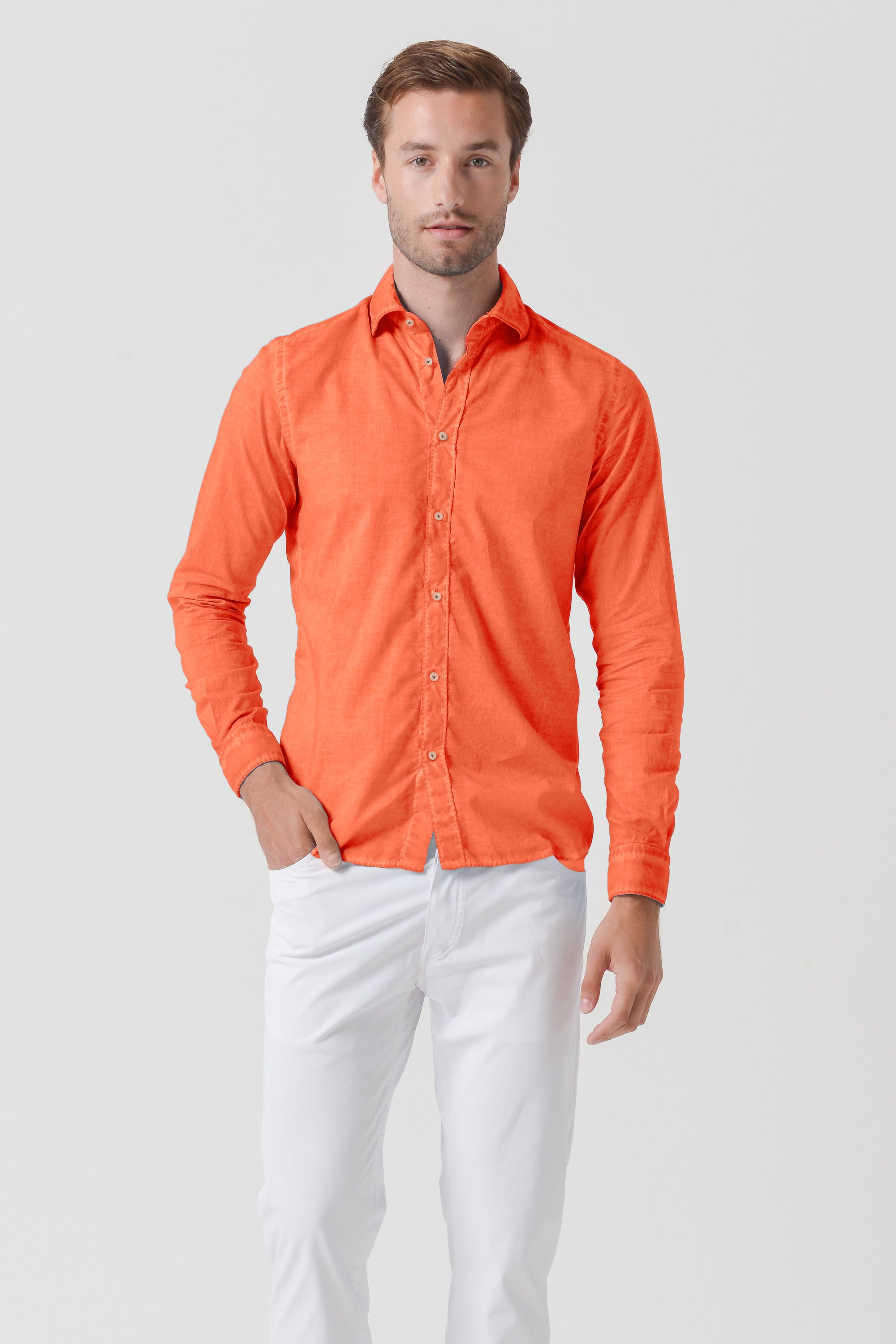 Relax Fit Voile Shirt - Papaya