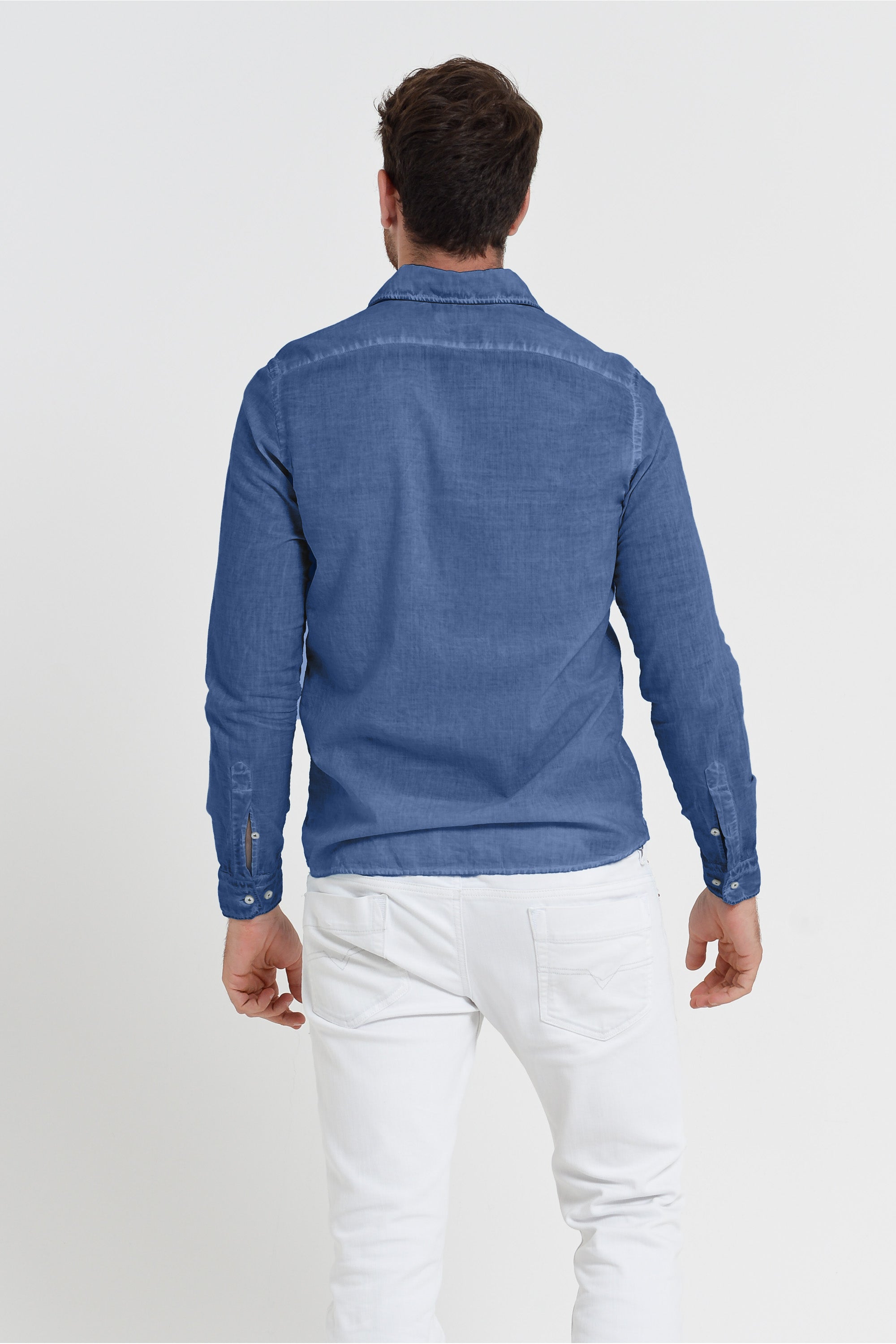 Relaxed Fit Cotton Voile Shirt - Pacific
