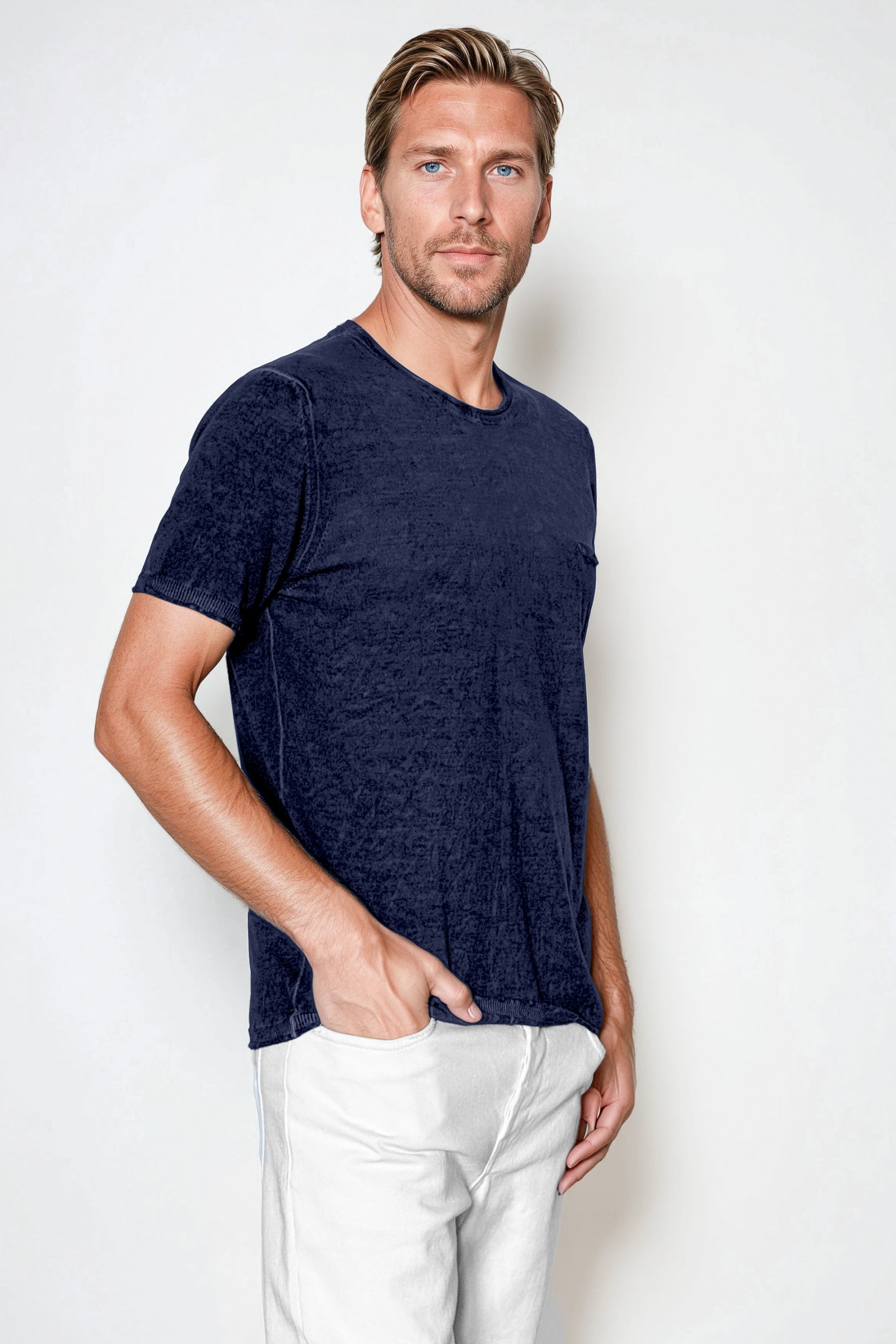 Knit T-Shirt - Navy