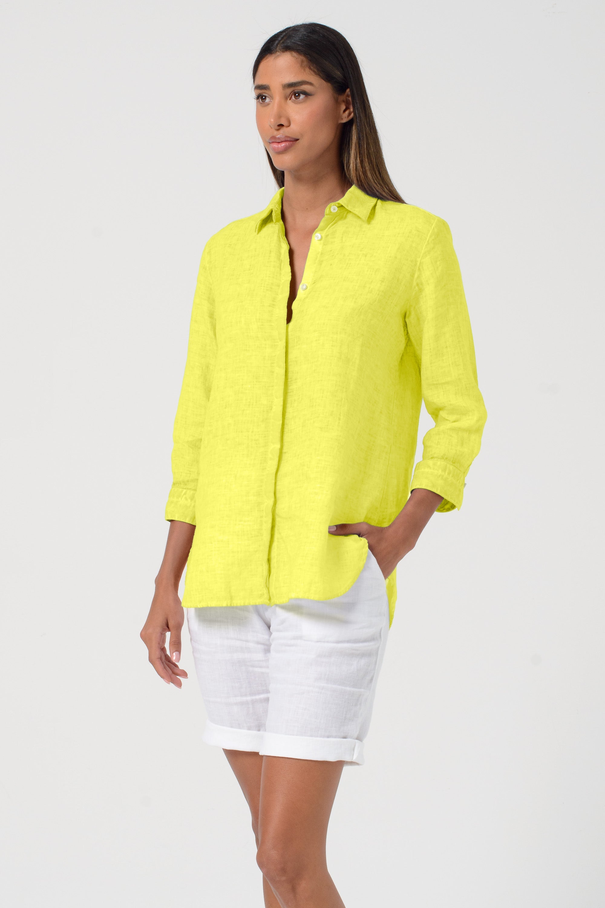 Augusta Linen Shirt - Lime