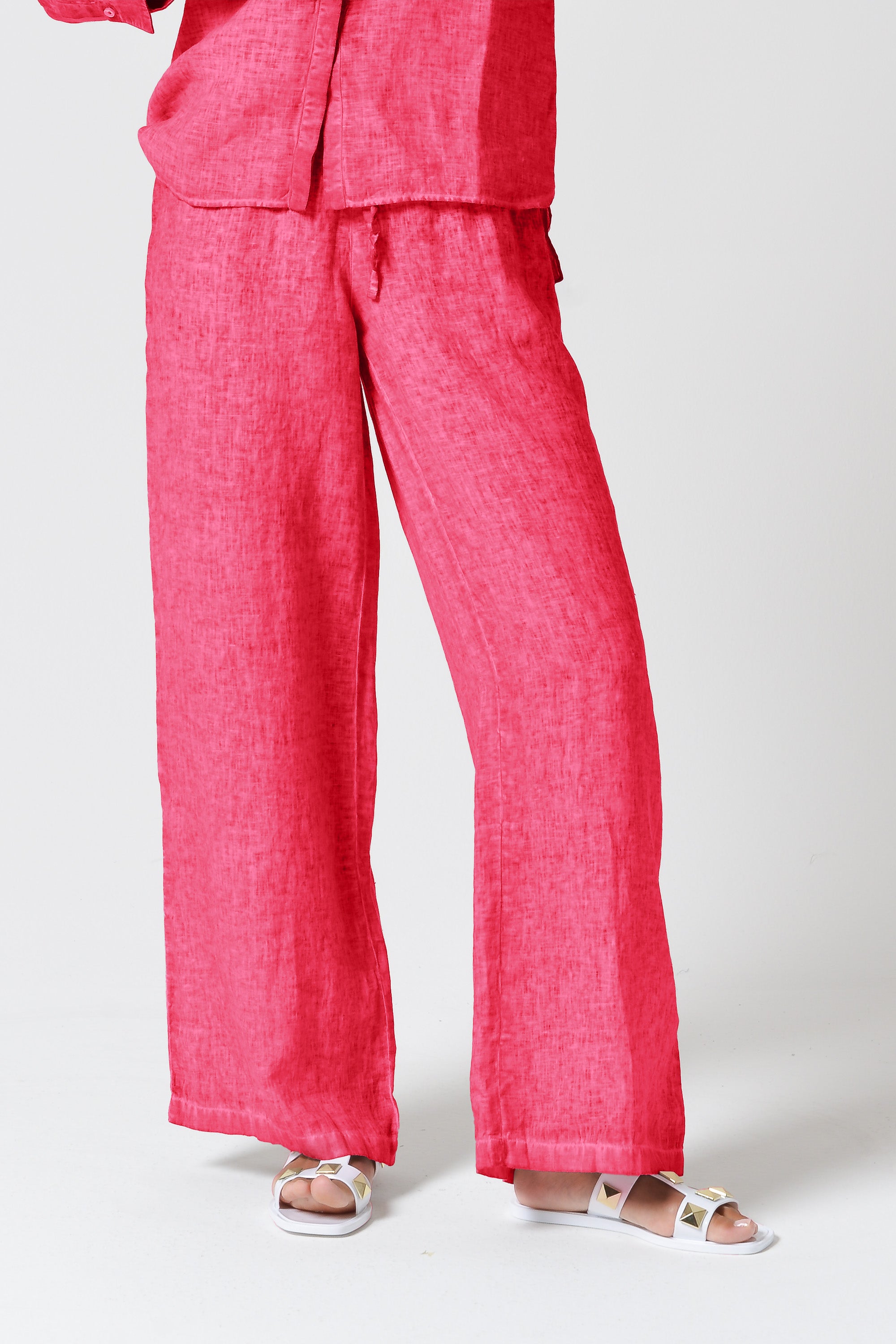 Billow Linen Slacks - Azalea