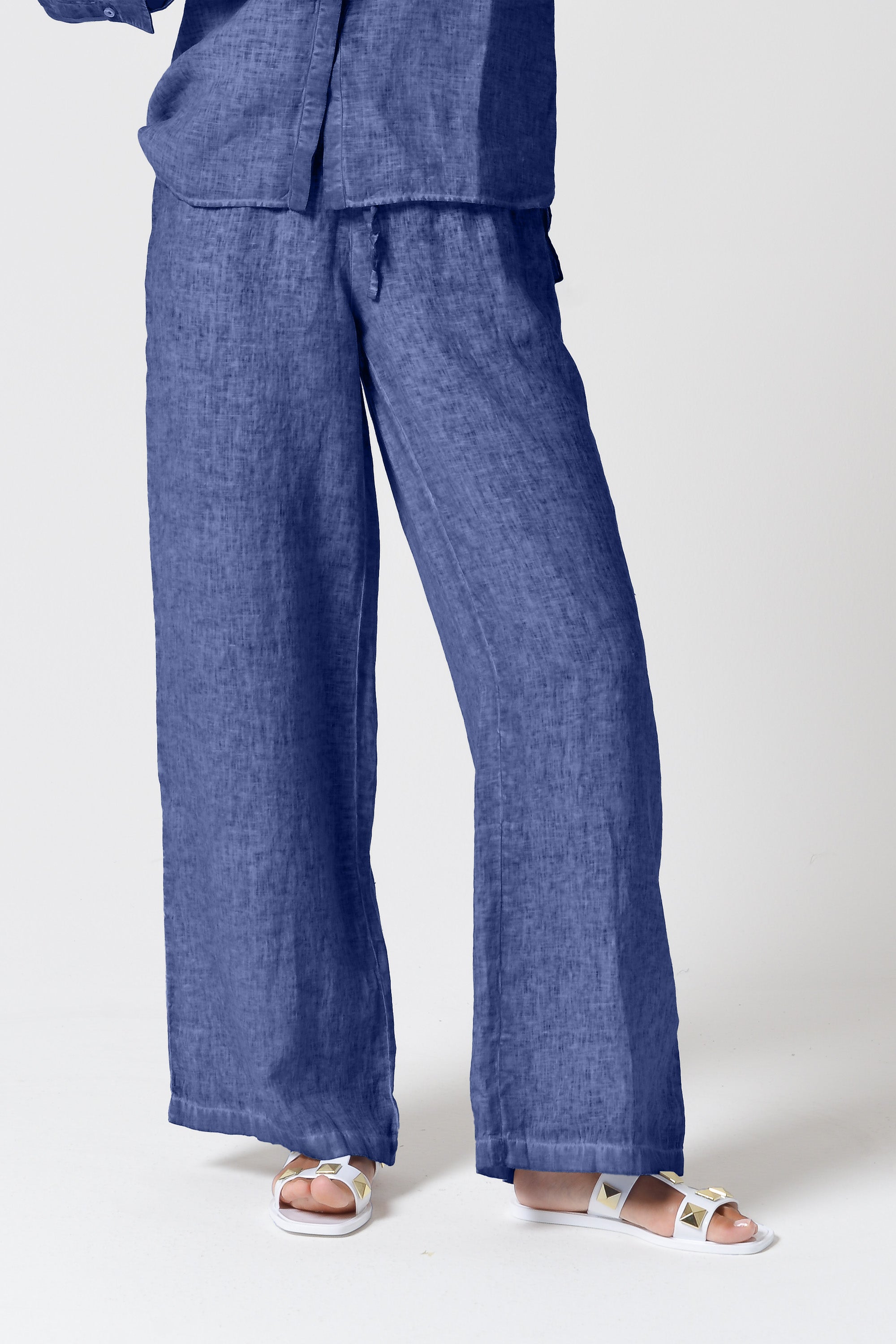 Billow Linen Slacks - Whale