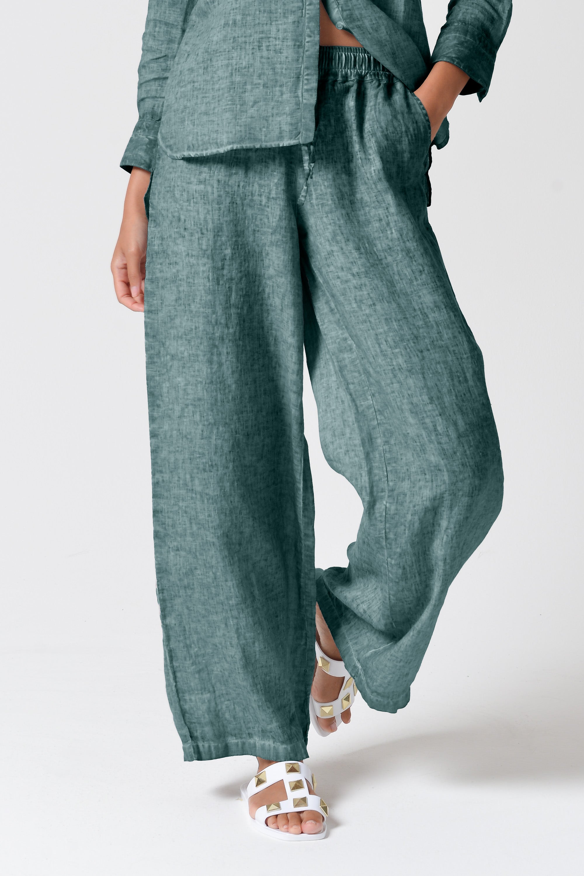 Billow Linen Slacks - Marlin