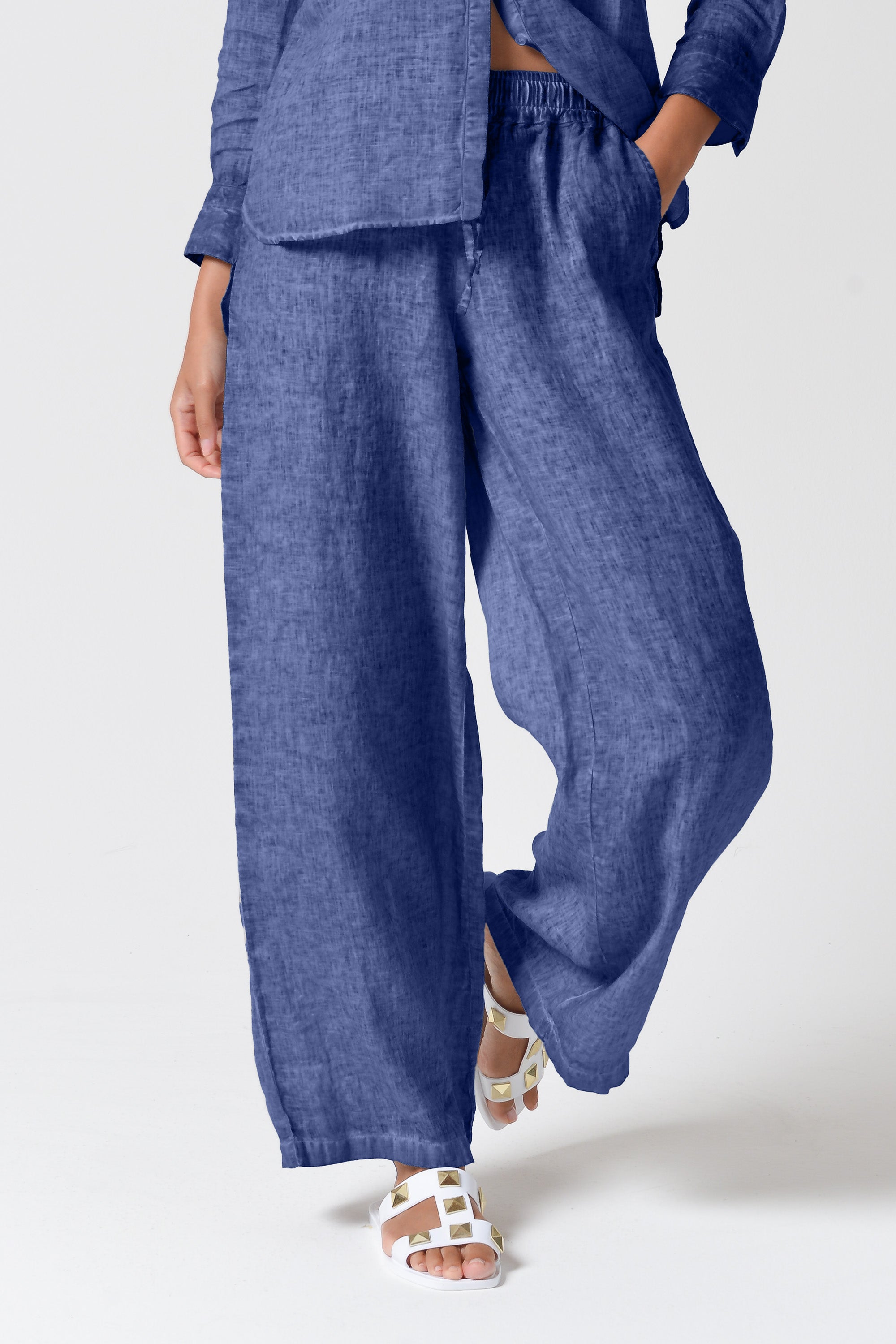 Billow Linen Slacks - Whale