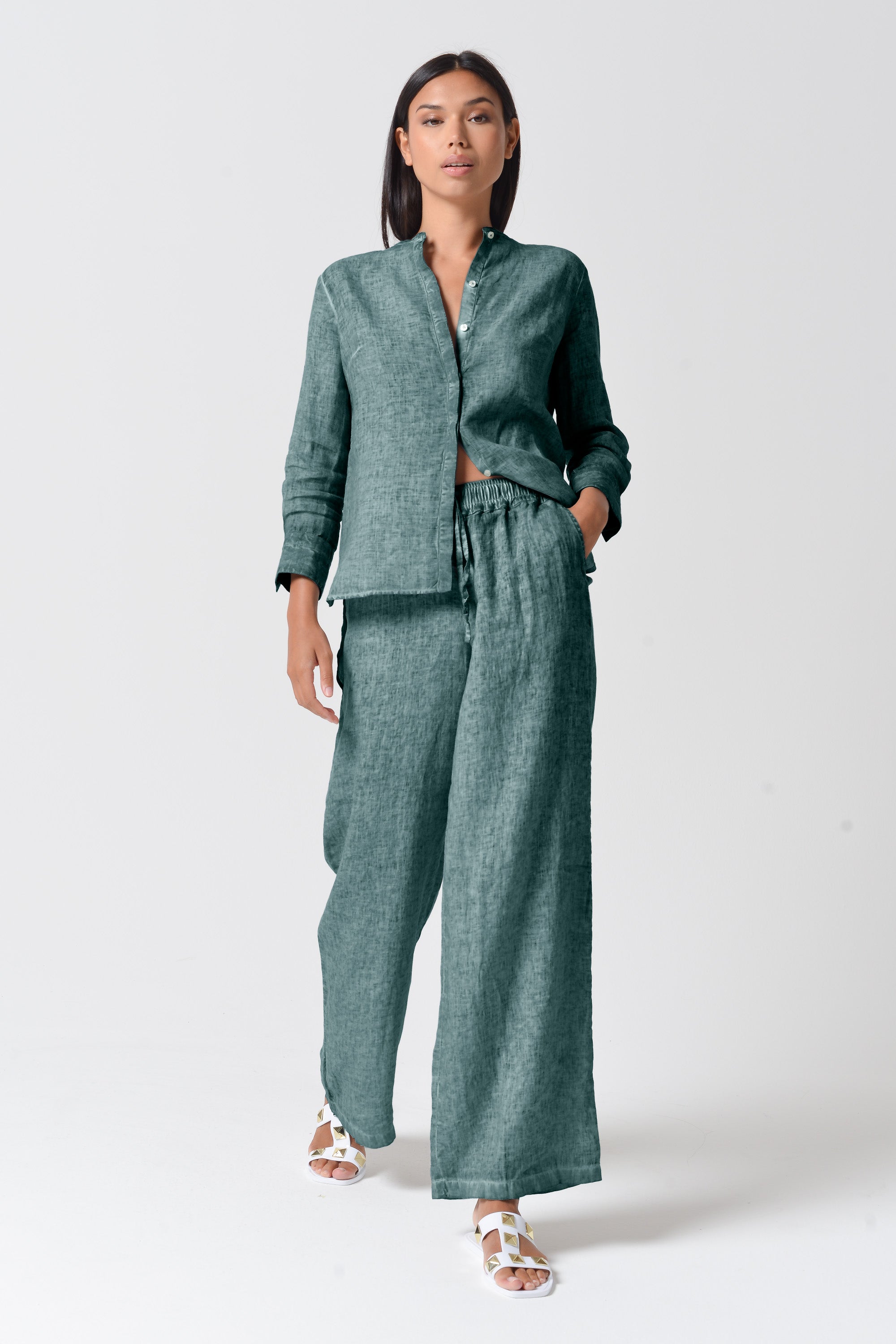 Billow Linen Slacks - Marlin