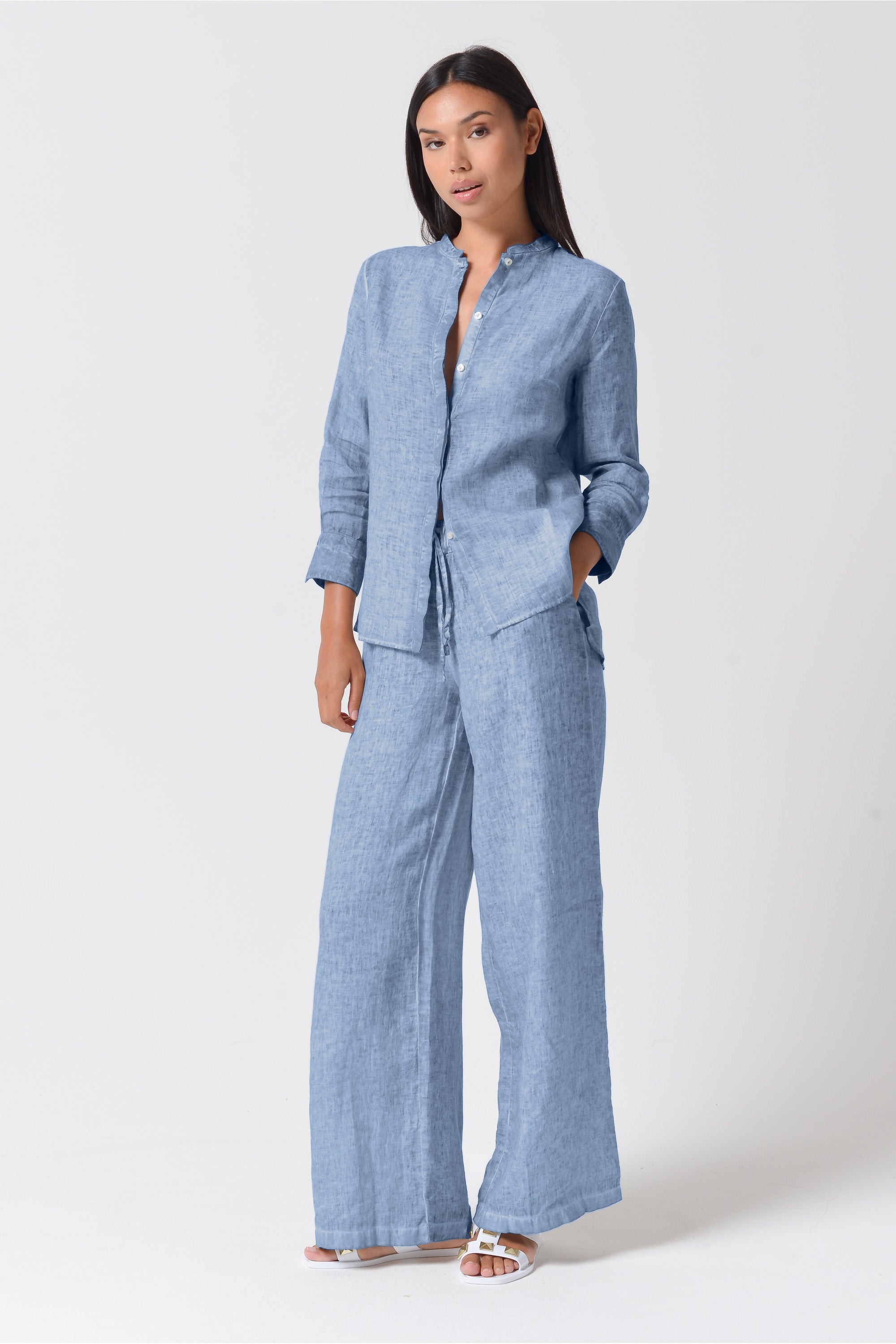 Billow Linen Slacks - Polar