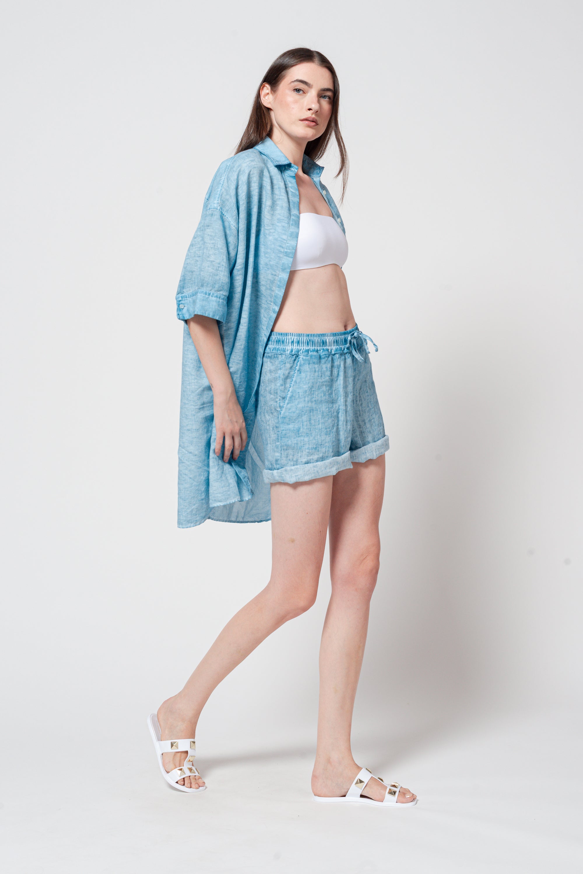 Linen Shorts - Egeo
