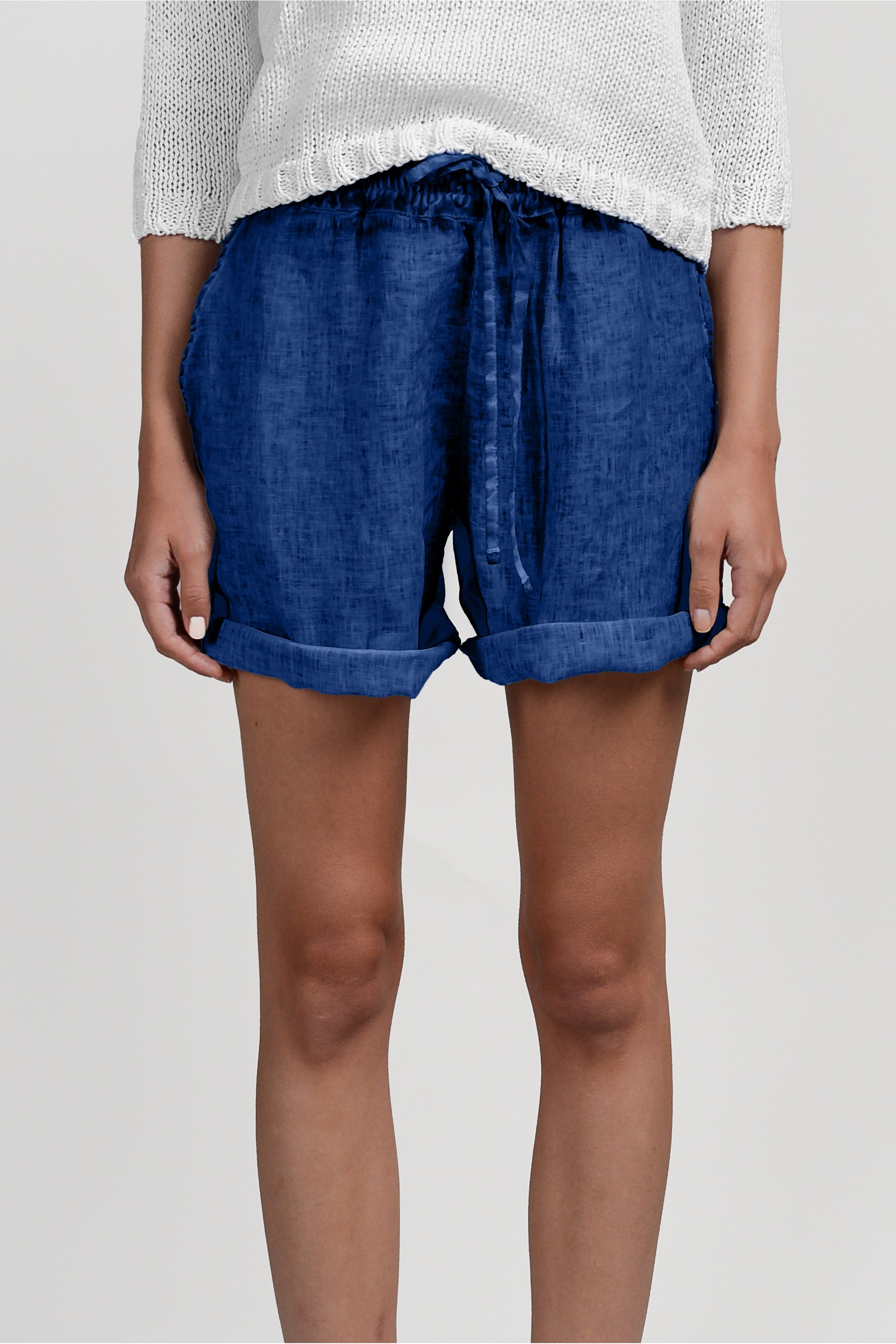 Linen Shorts - Pacific