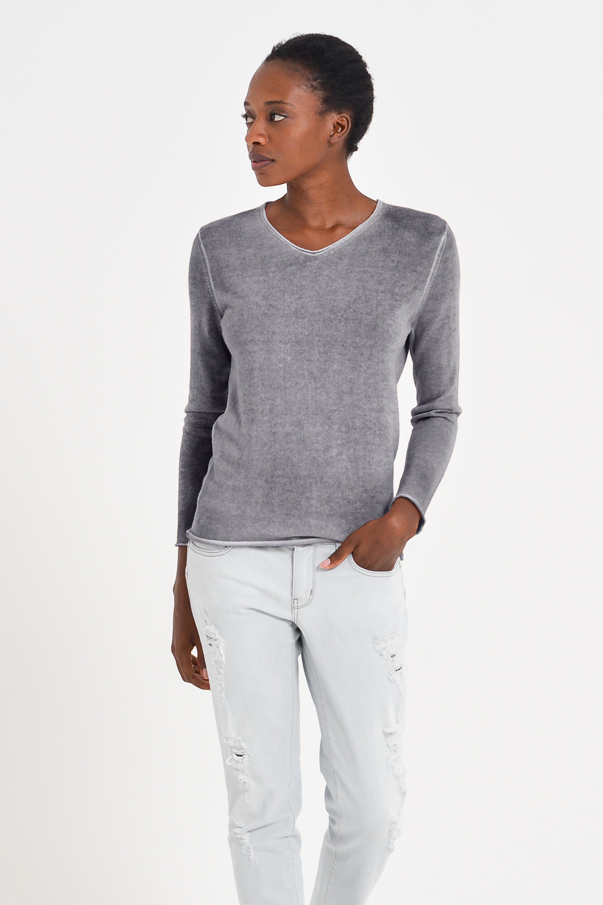 Jurby Cashmere Sweater - Granite