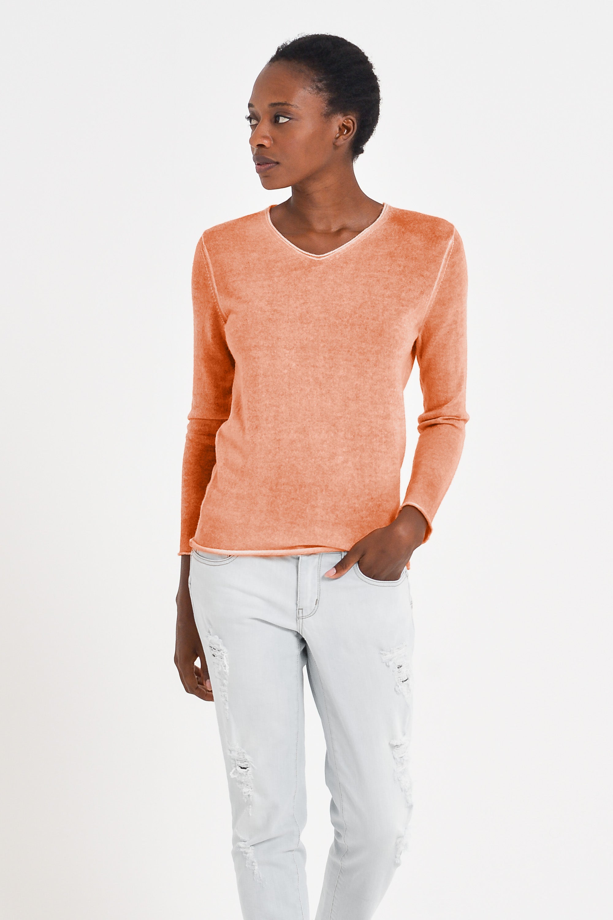 Jurby Cashmere Sweater - Pumpkin