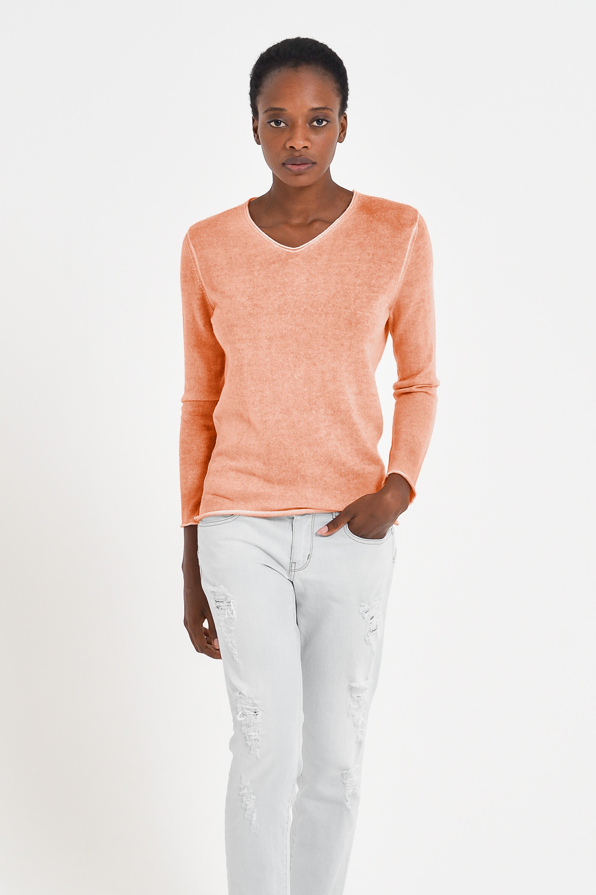 Jurby Cashmere Sweater - Pumpkin