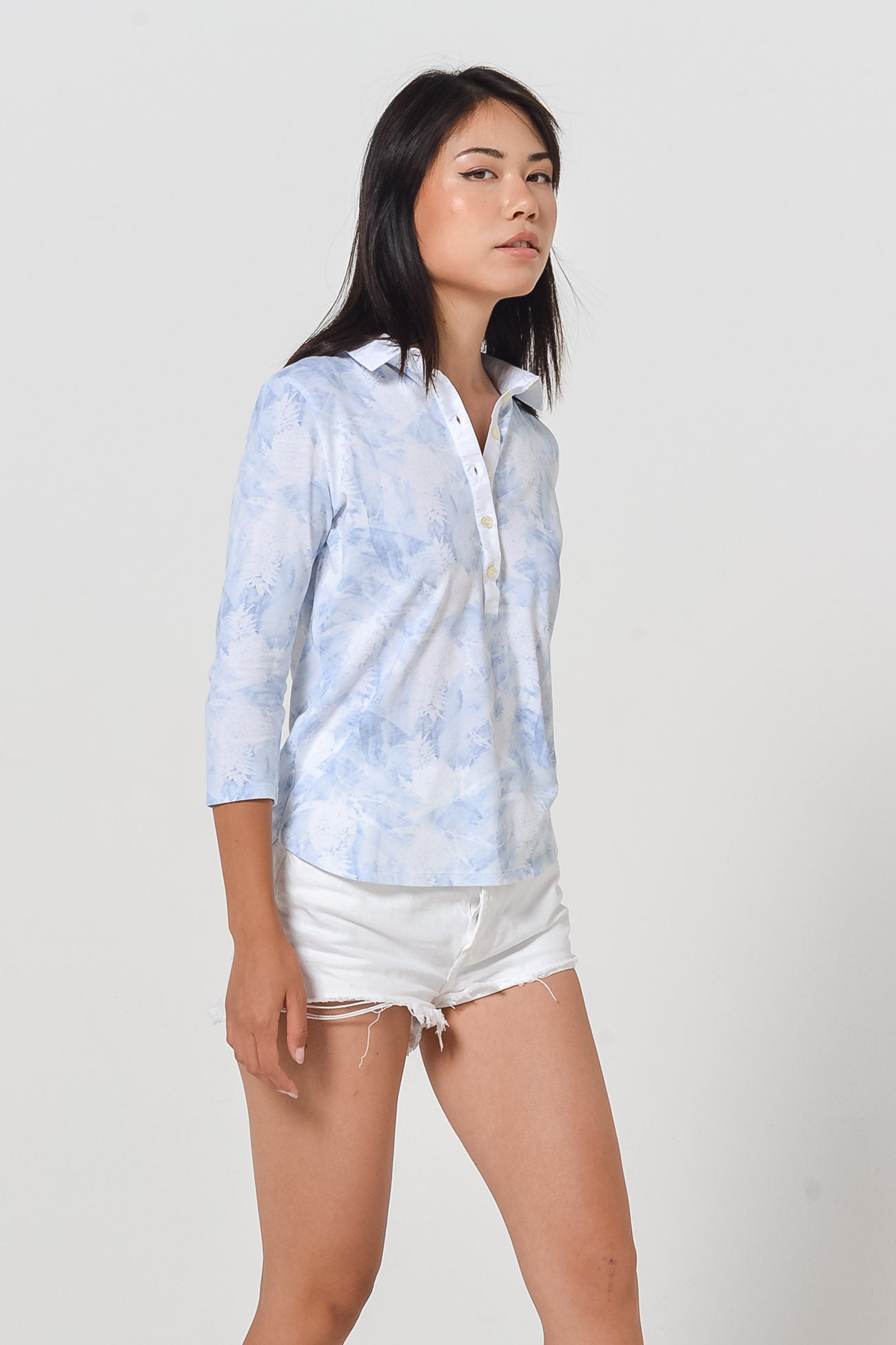 Pineapple-Print Polo Shirt - Fiji