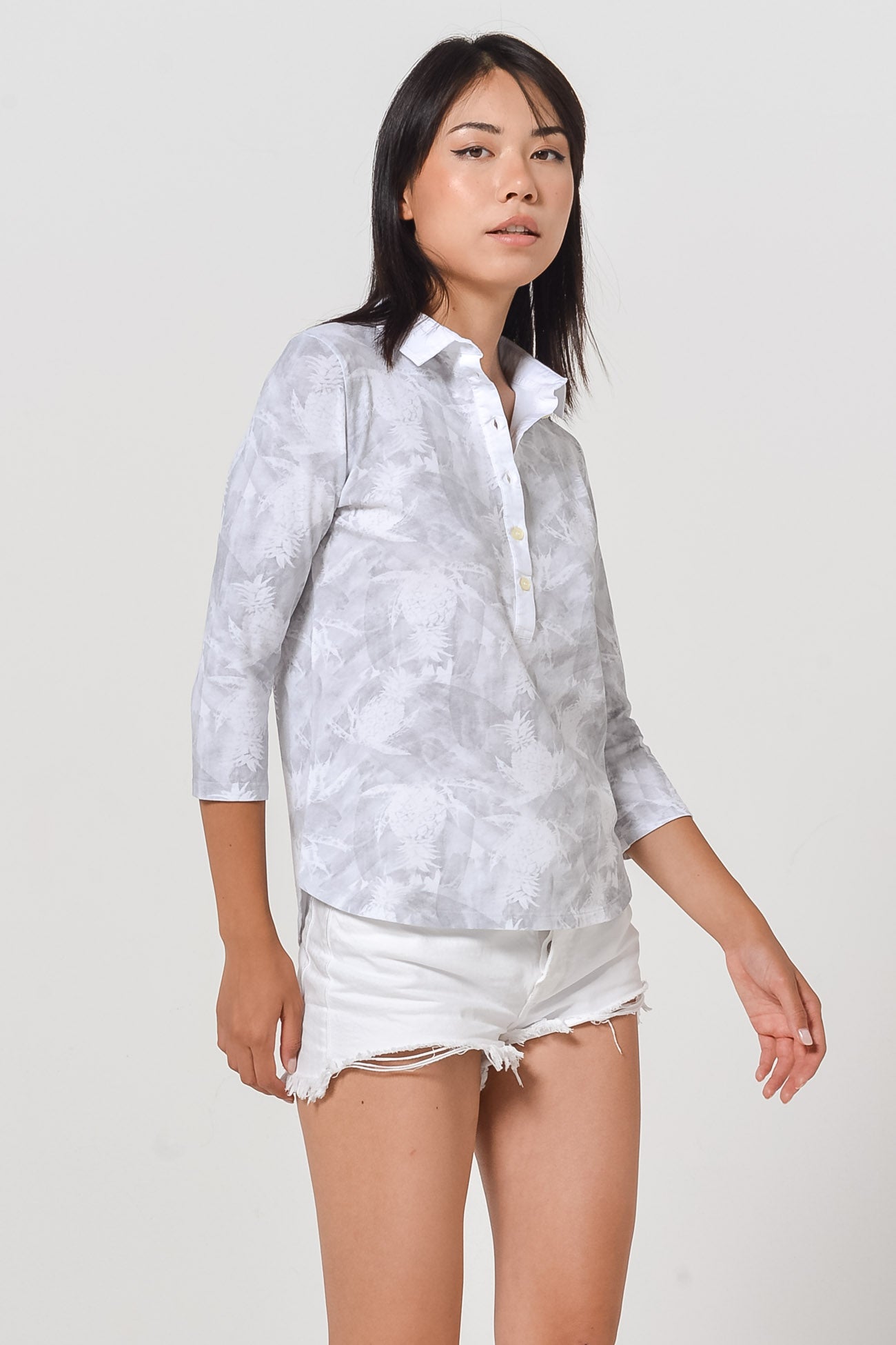 Pineapple-Print Polo Shirt - Marmo