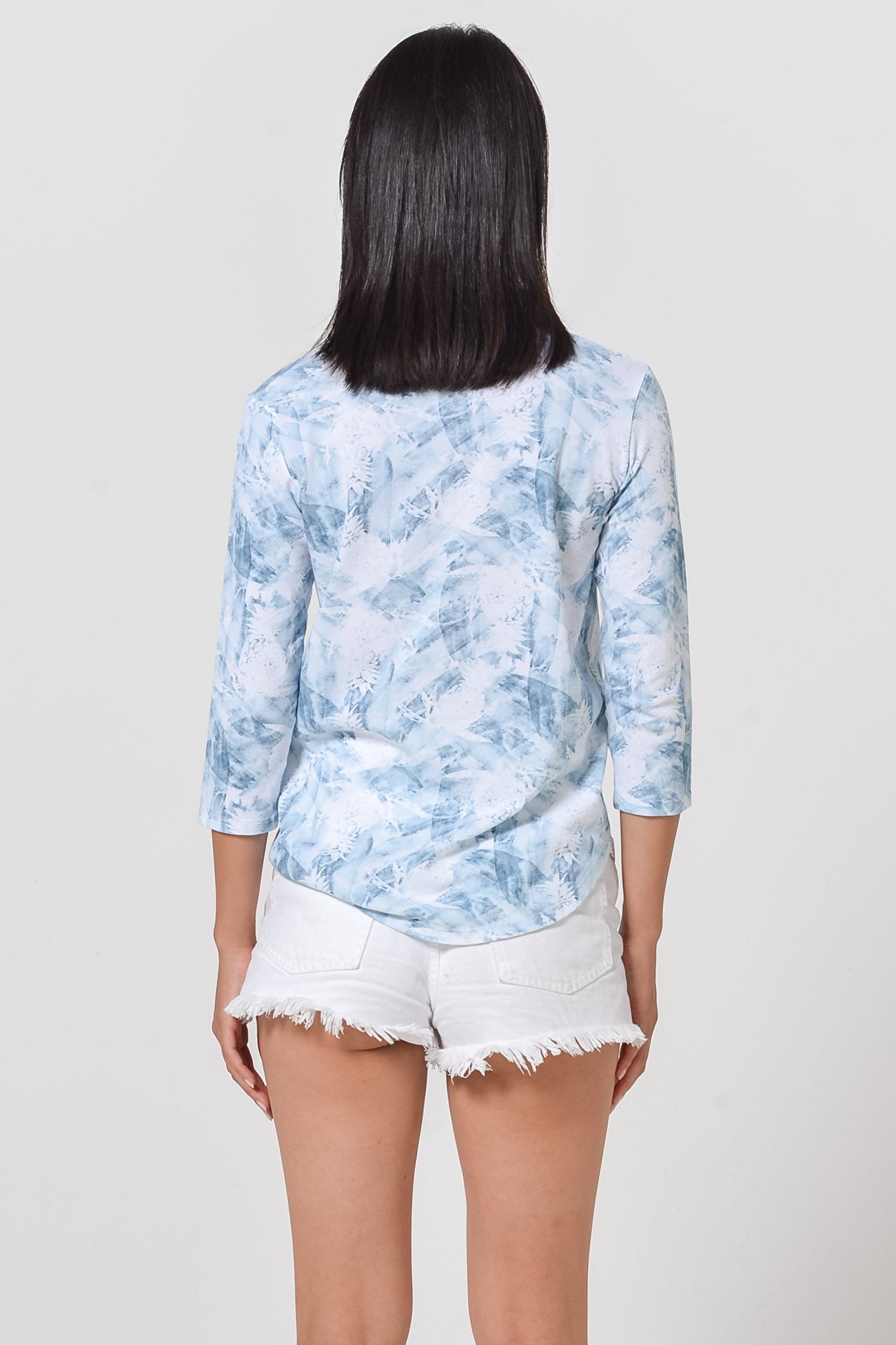 Pineapple-Print Polo Shirt - Shark