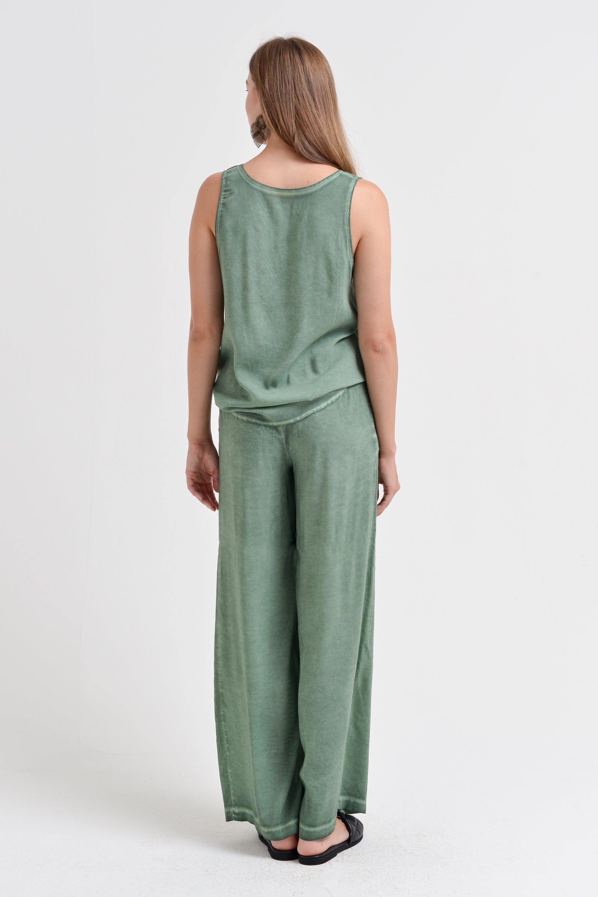 Billow Viscose Slacks - Juniper