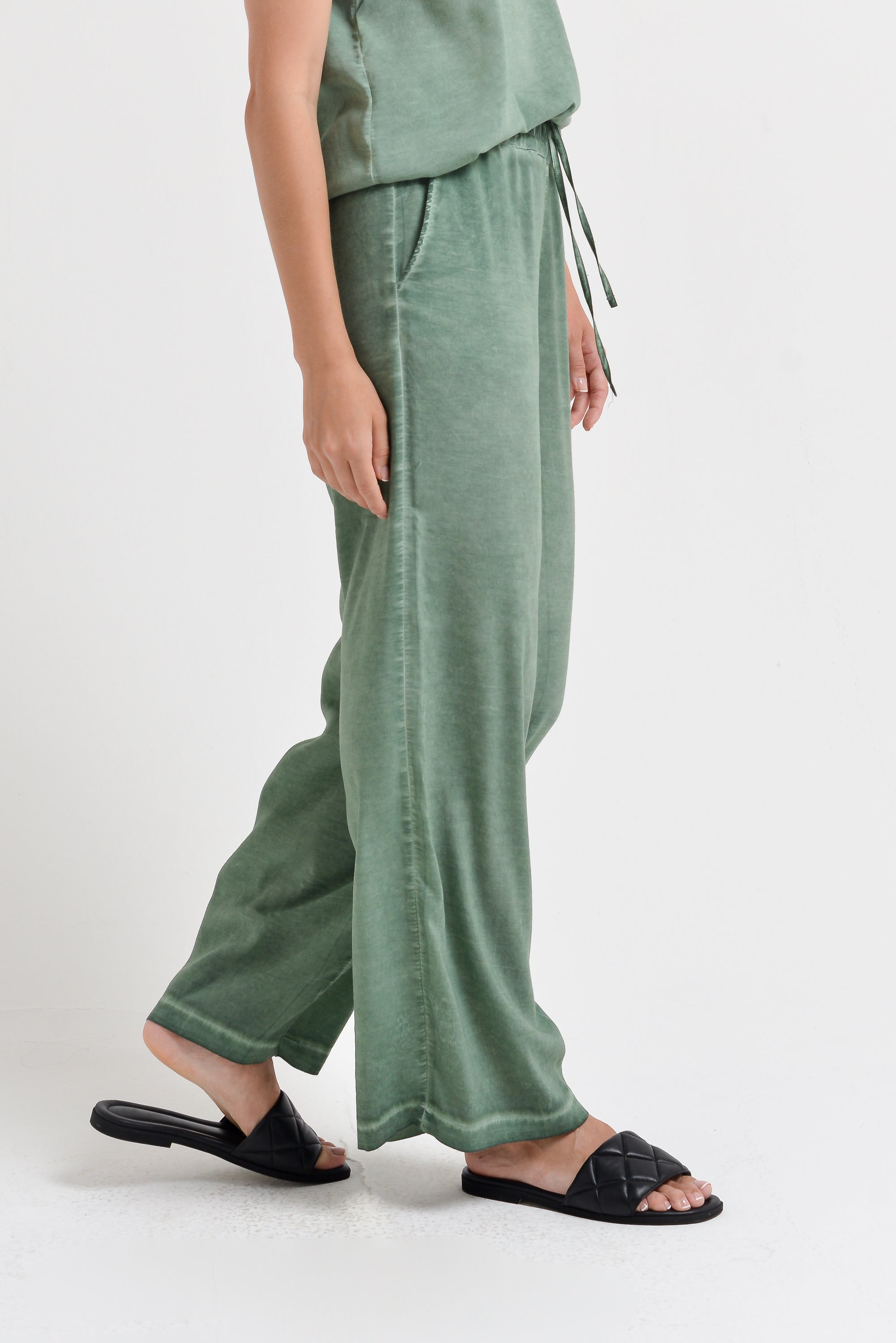 Billow Viscose Slacks - Juniper