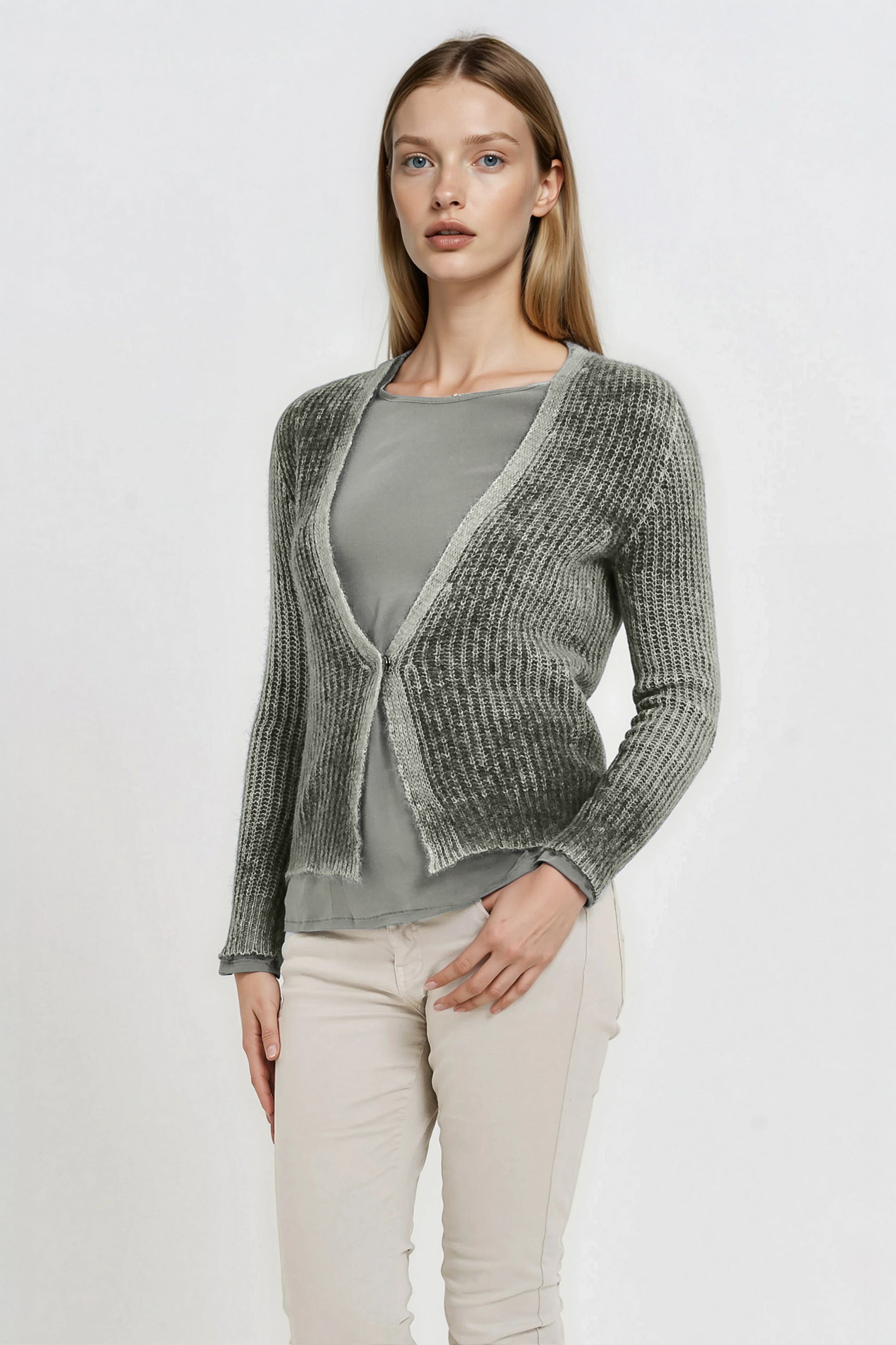 Kibane Sage - Cardigan Alpaca Costa Inglese