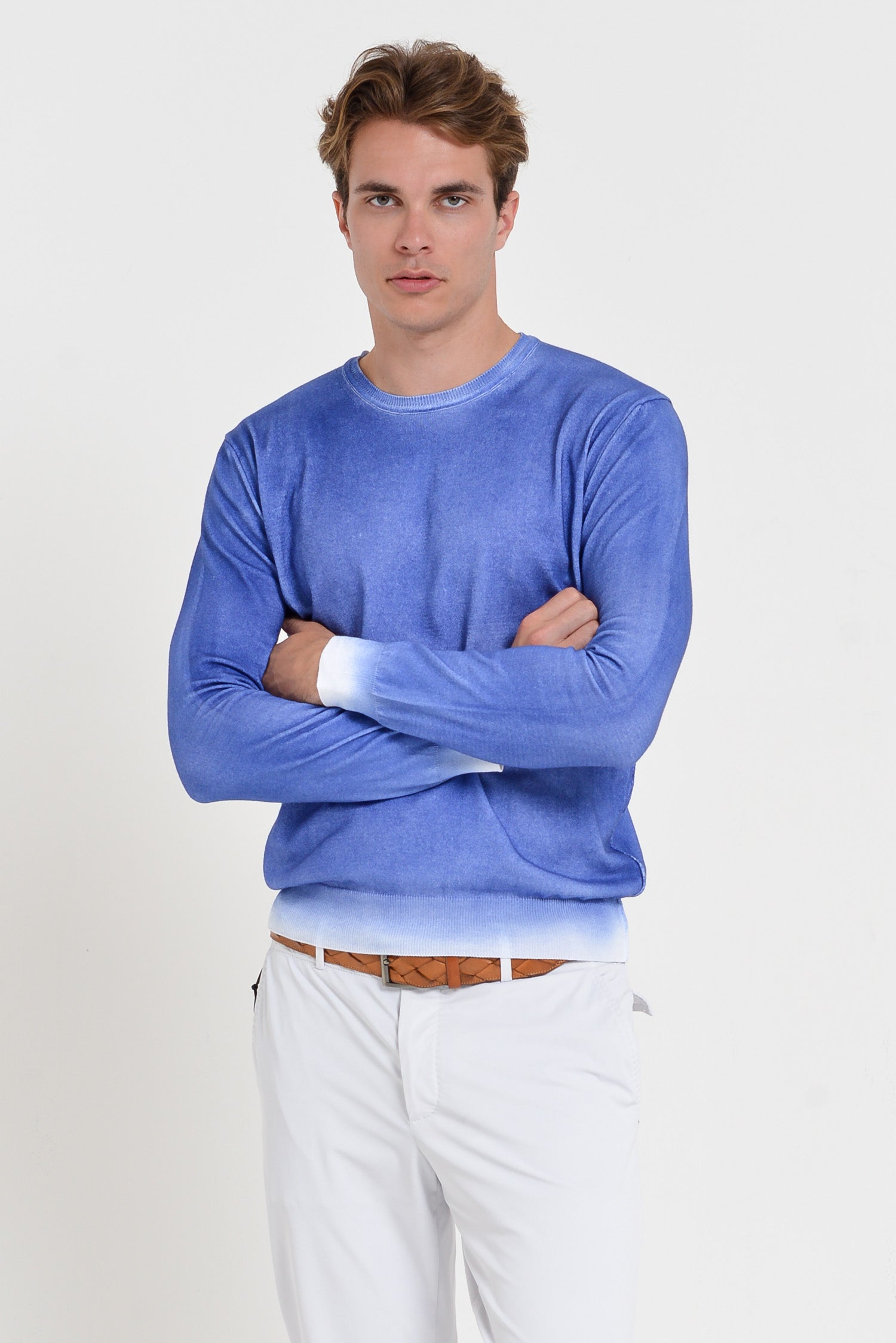 Spray Art Crew Jumper in Pacific