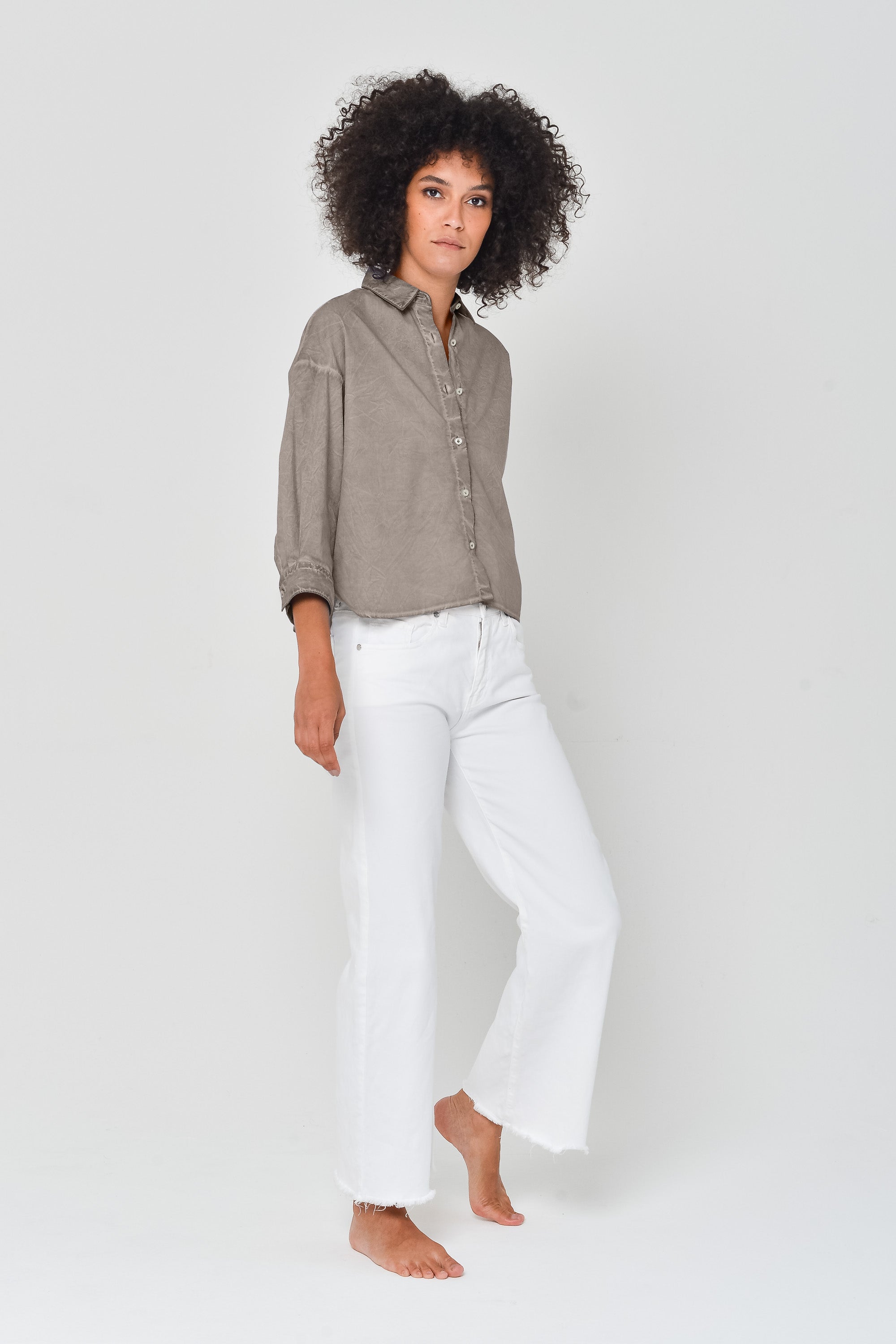 Camicia Popeline Crop - Reef