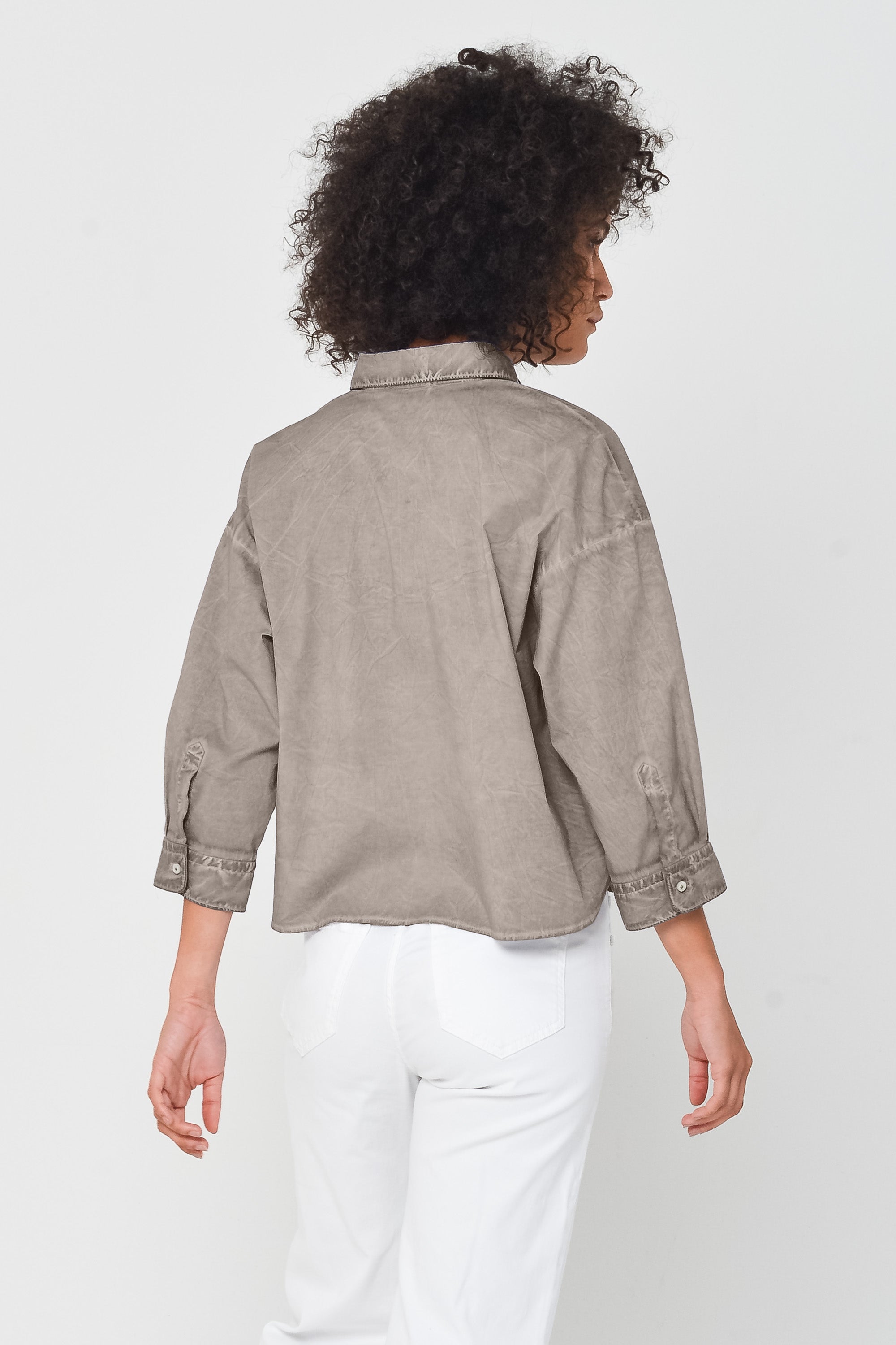 Camicia Popeline Crop - Reef