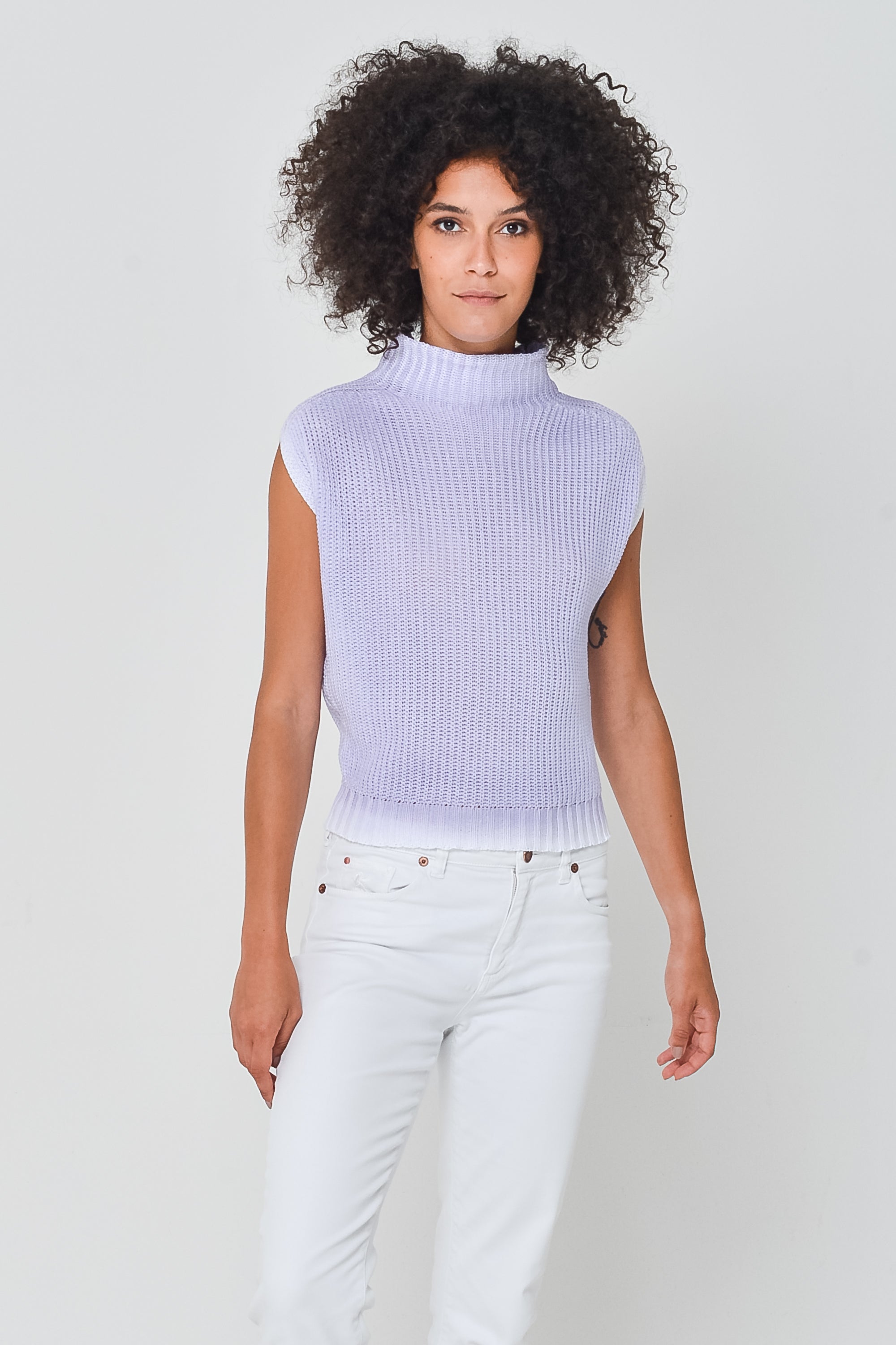 Spray Art Ribbed Mini Knit in Mauve