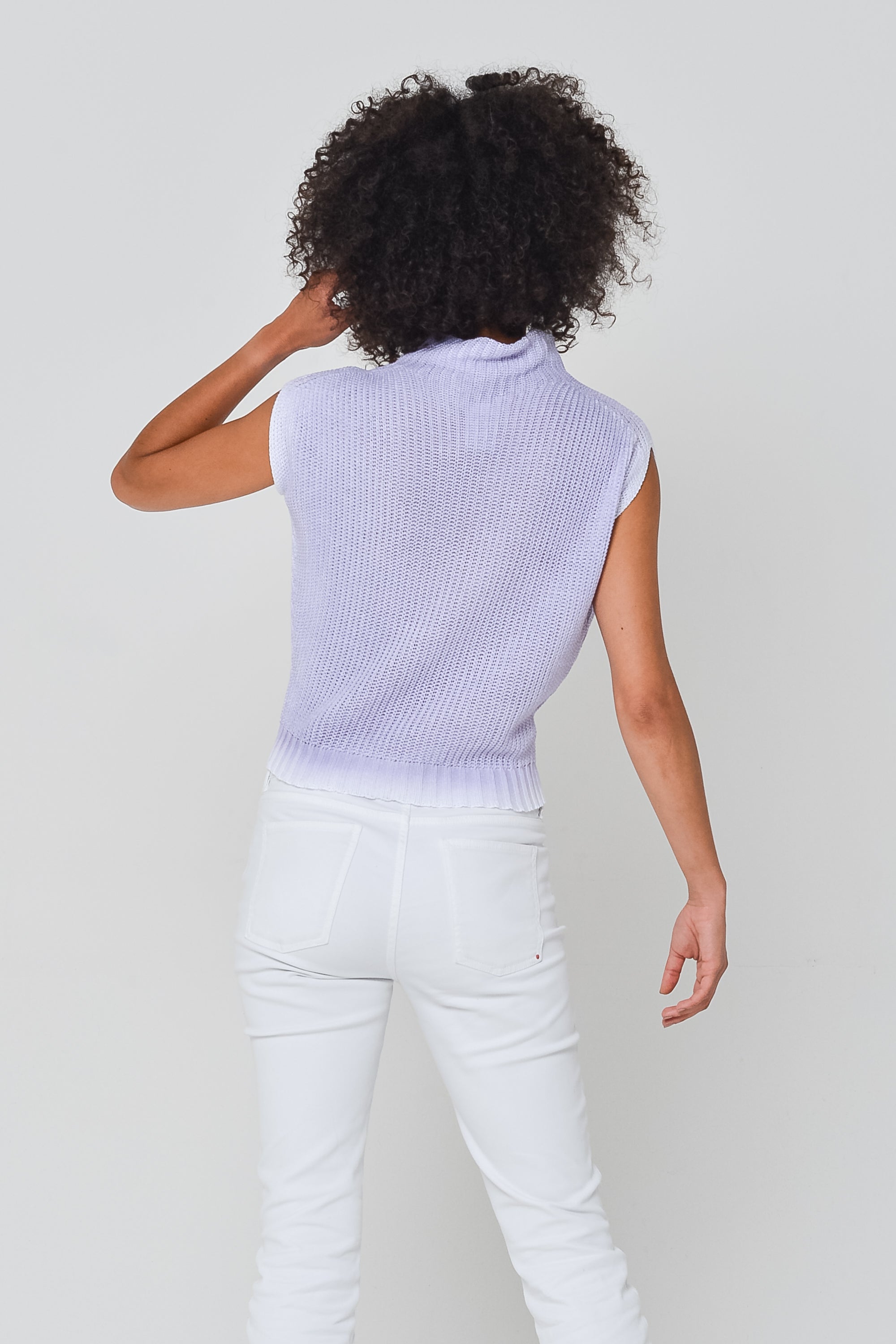 Spray Art Ribbed Mini Knit in Mauve