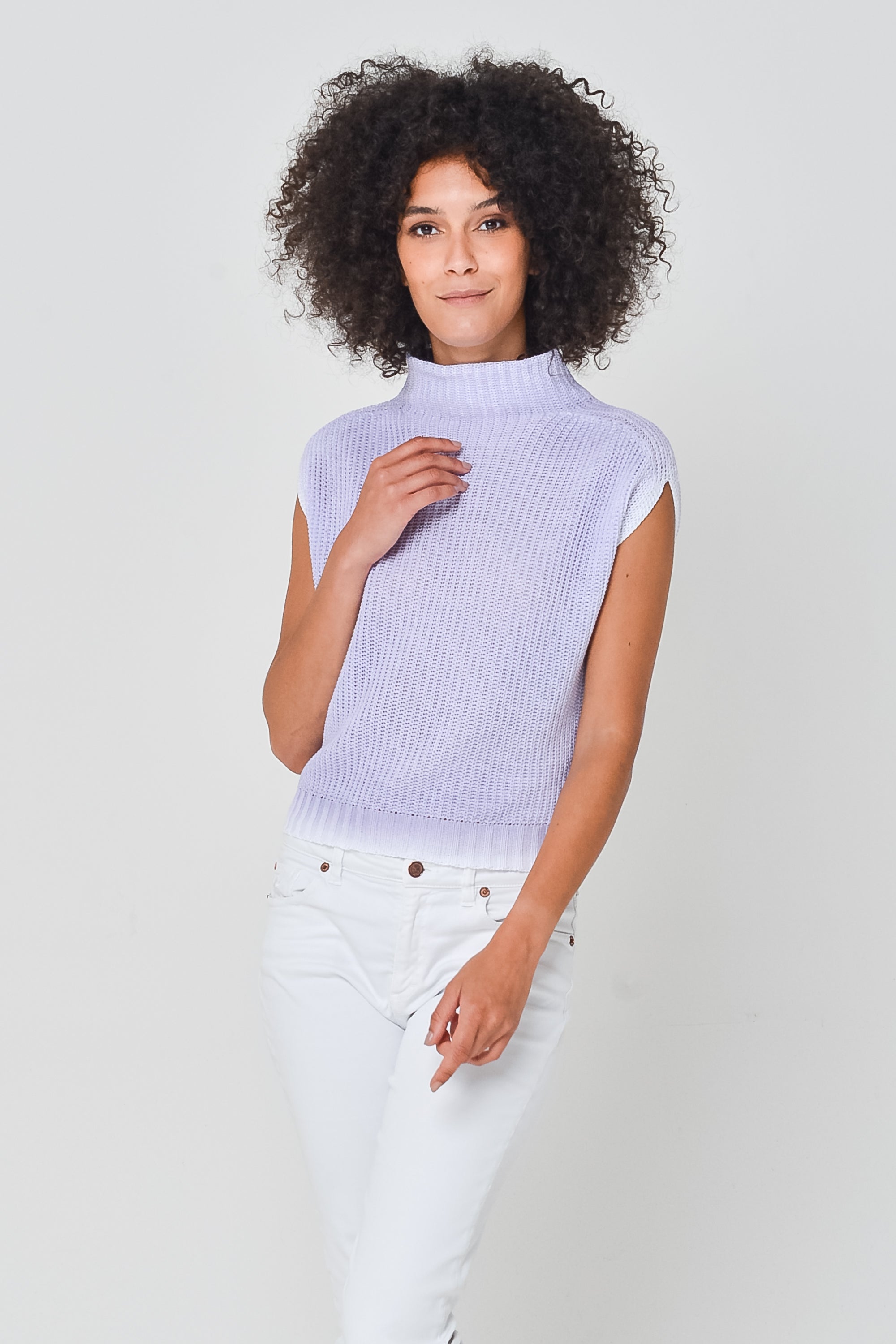 Spray Art Ribbed Mini Knit in Mauve