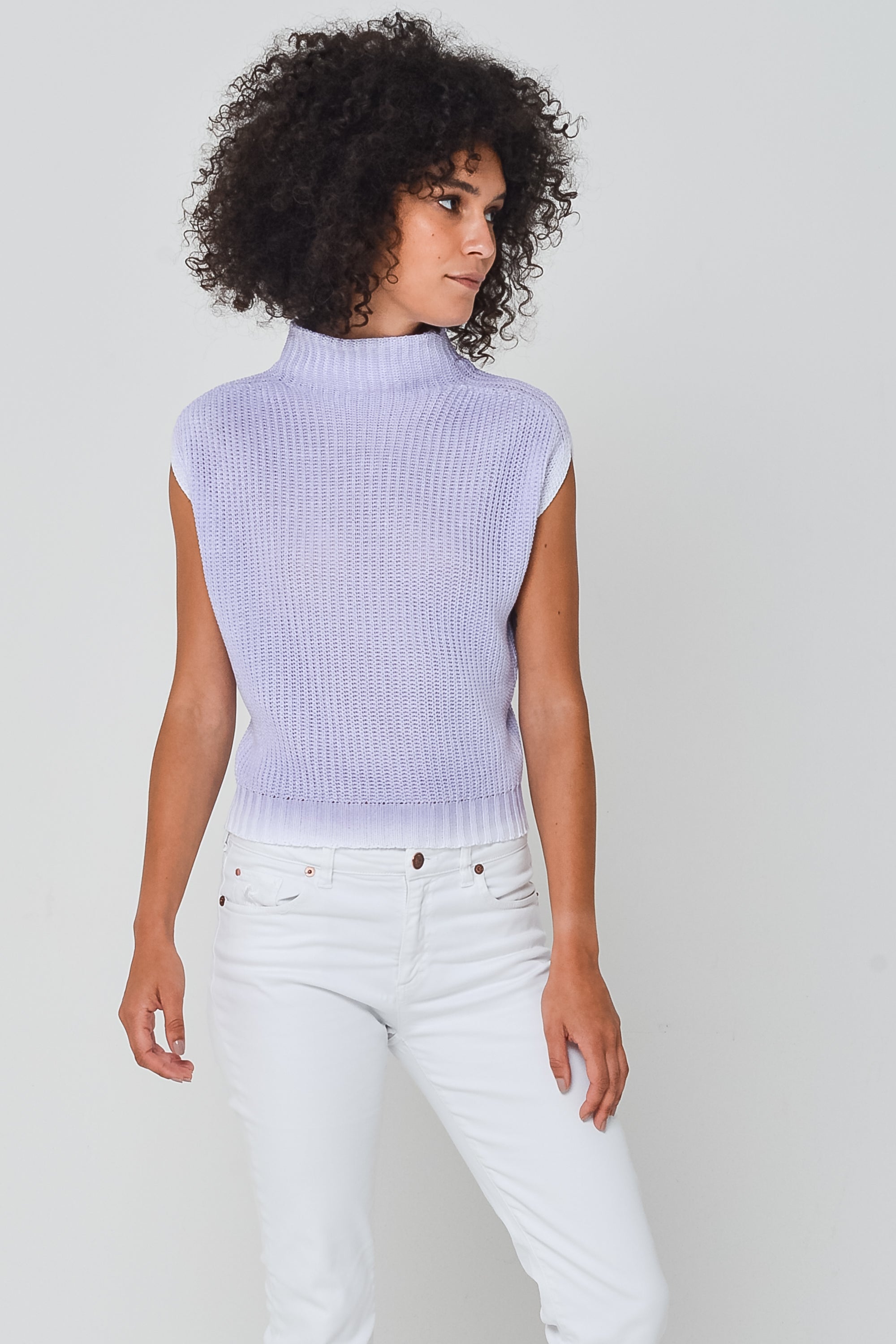 Spray Art Ribbed Mini Knit in Mauve