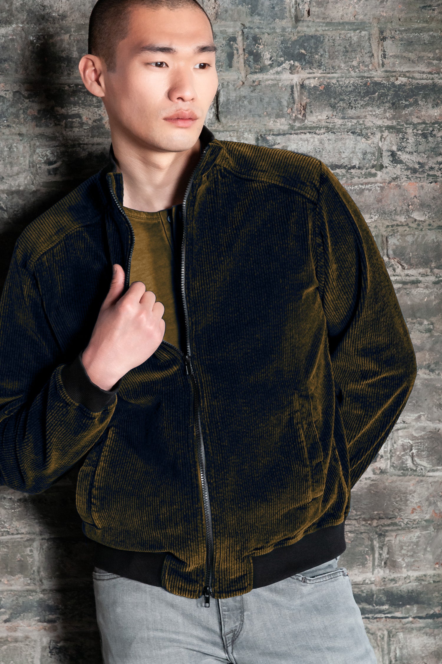 Hyton - Corduroy Bomber Jacket - Rust