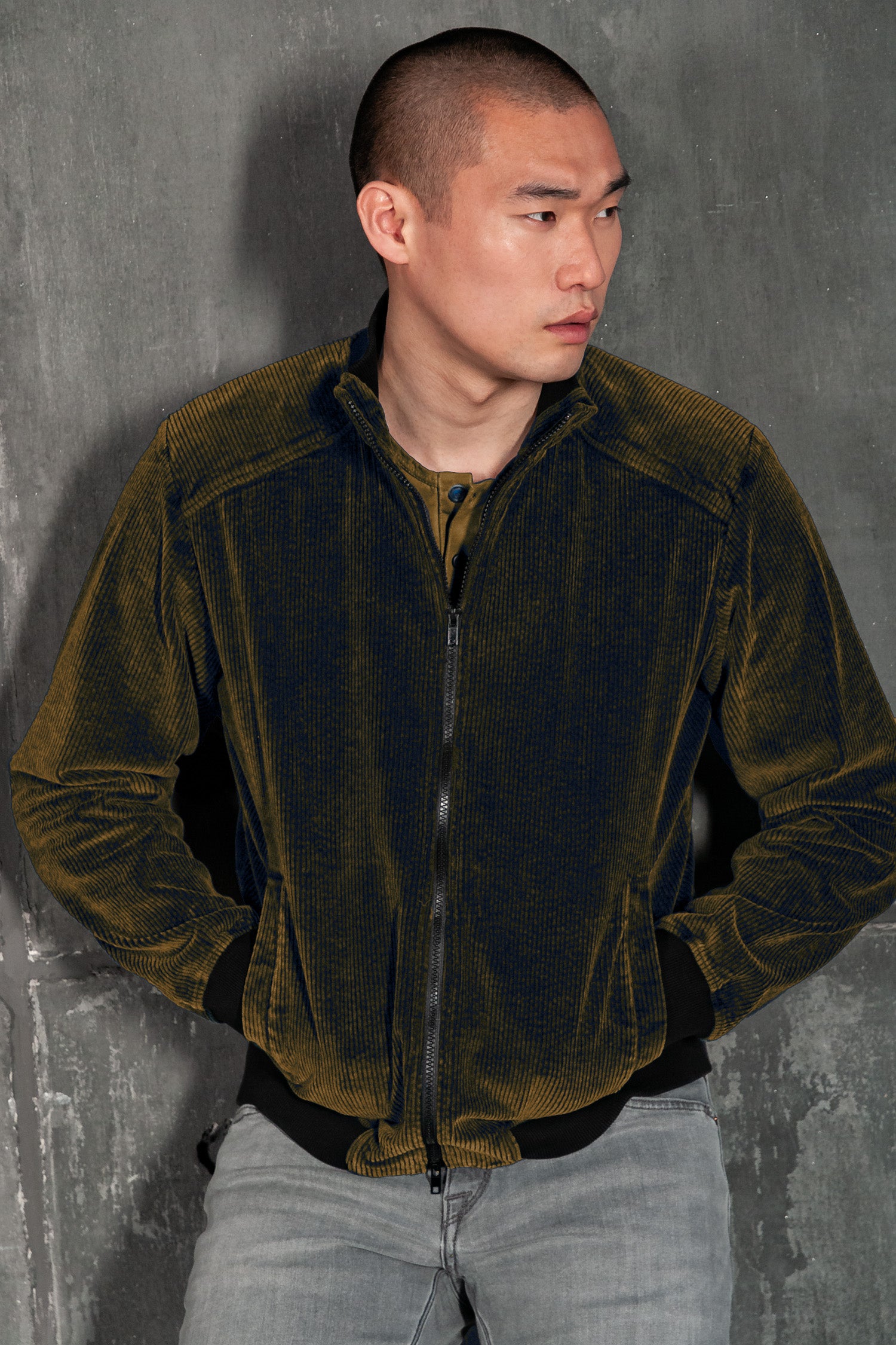 Hyton - Corduroy Bomber Jacket - Rust