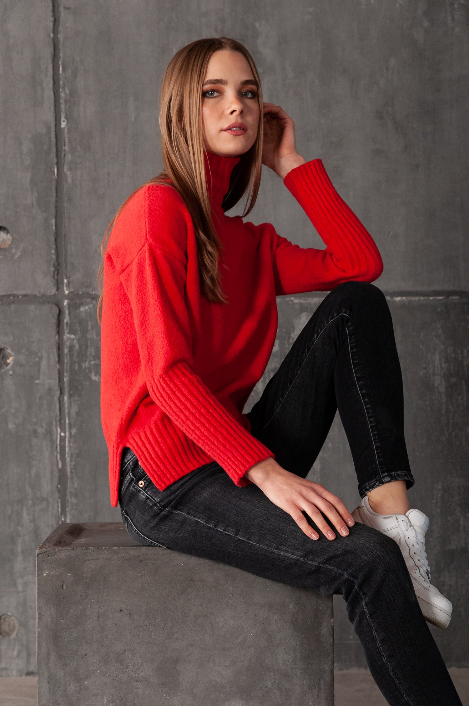 Carse Chunky Turtleneck Sweater - Fire