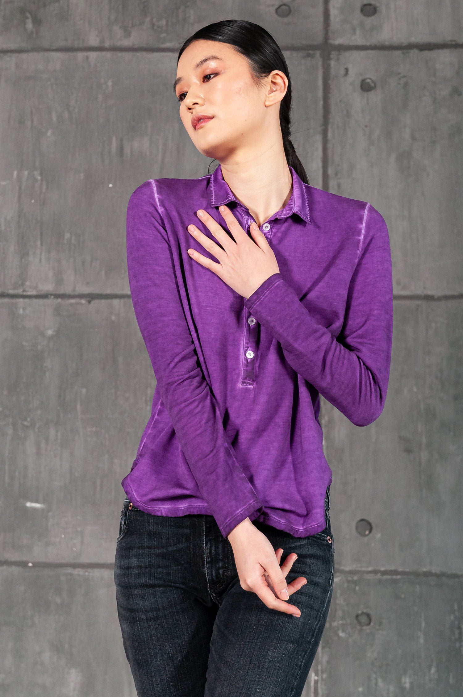 Craig Long Sleeve Polo - Berry