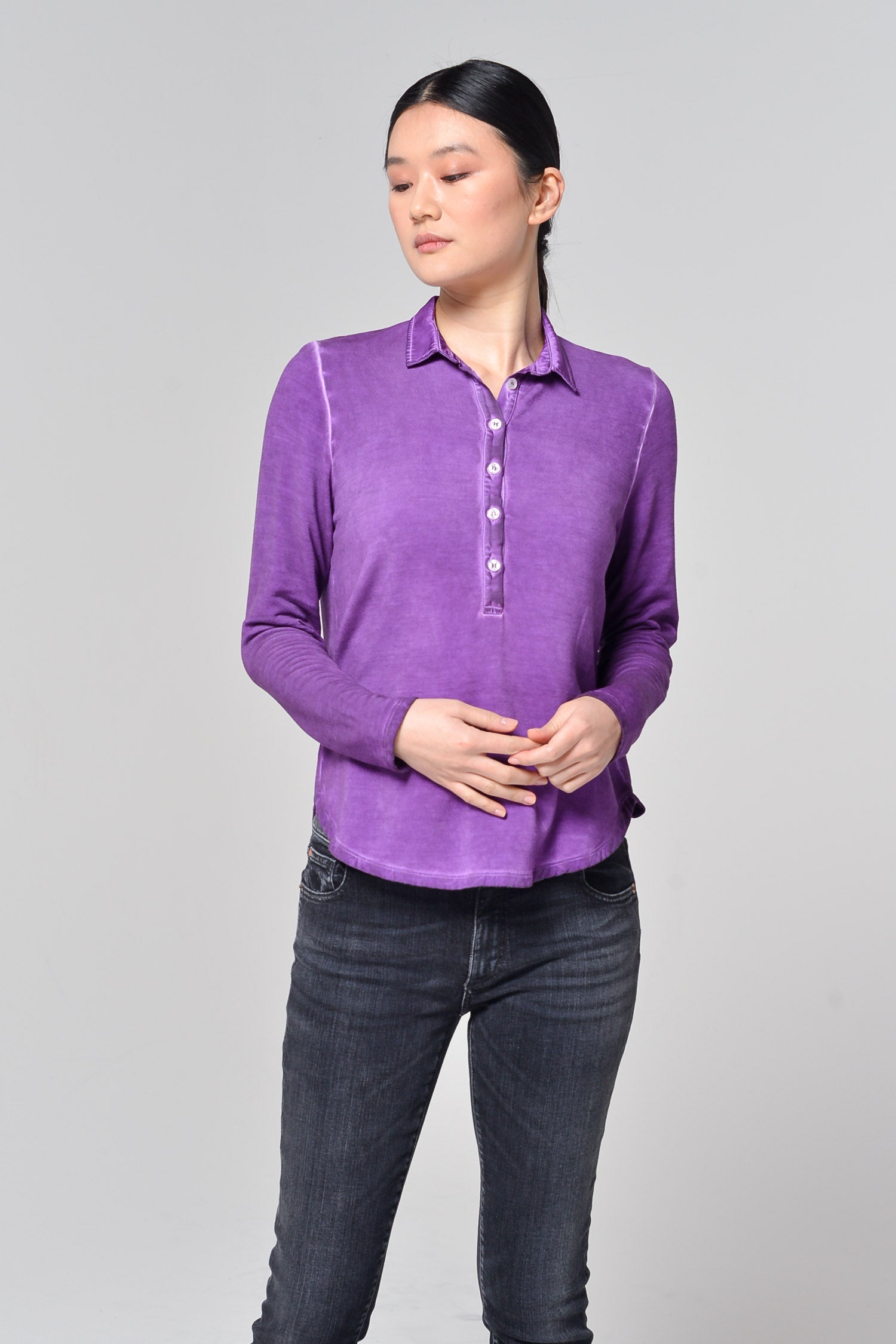 Craig Long Sleeve Polo - Berry