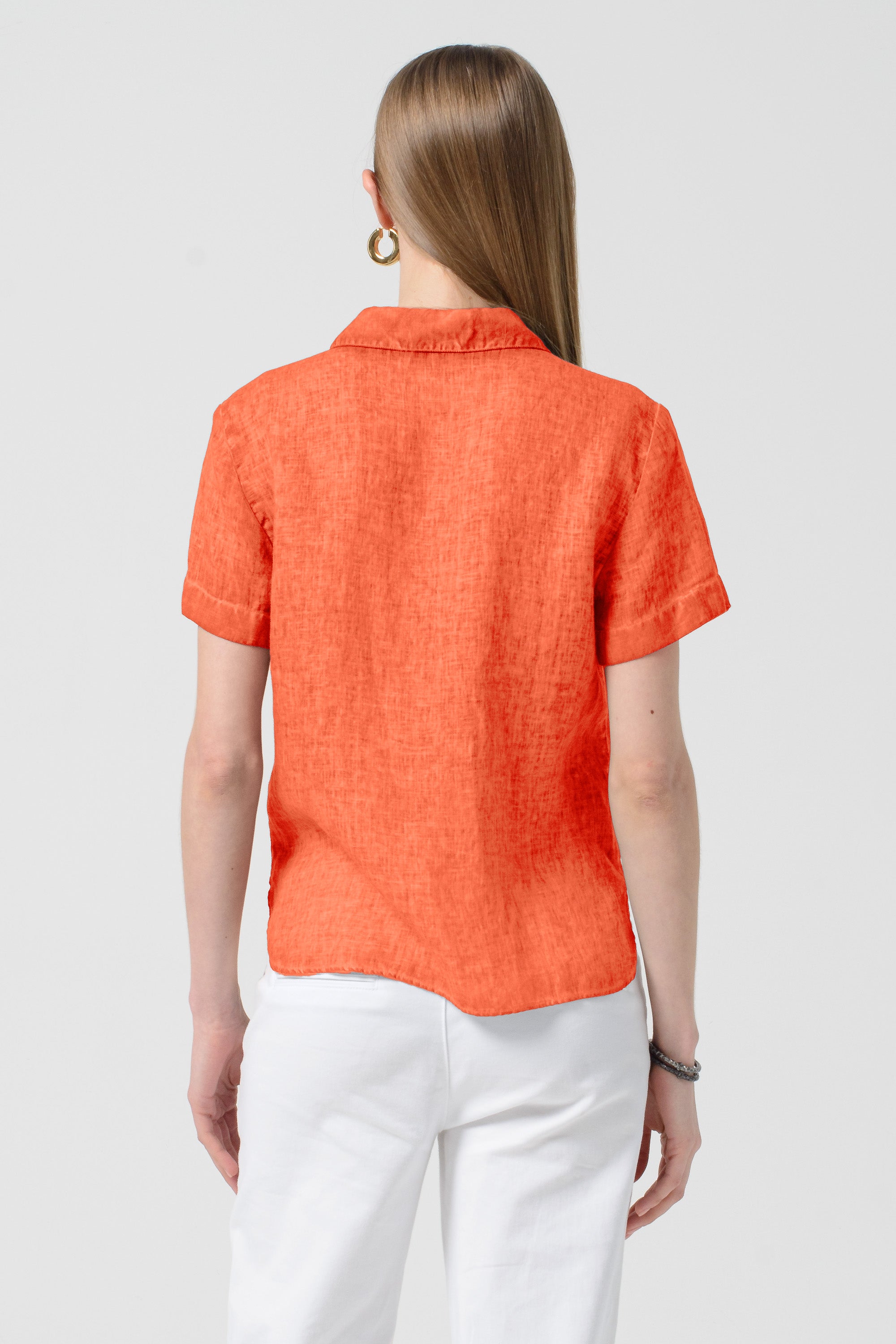 Sunray Linen Shirt - Papaya