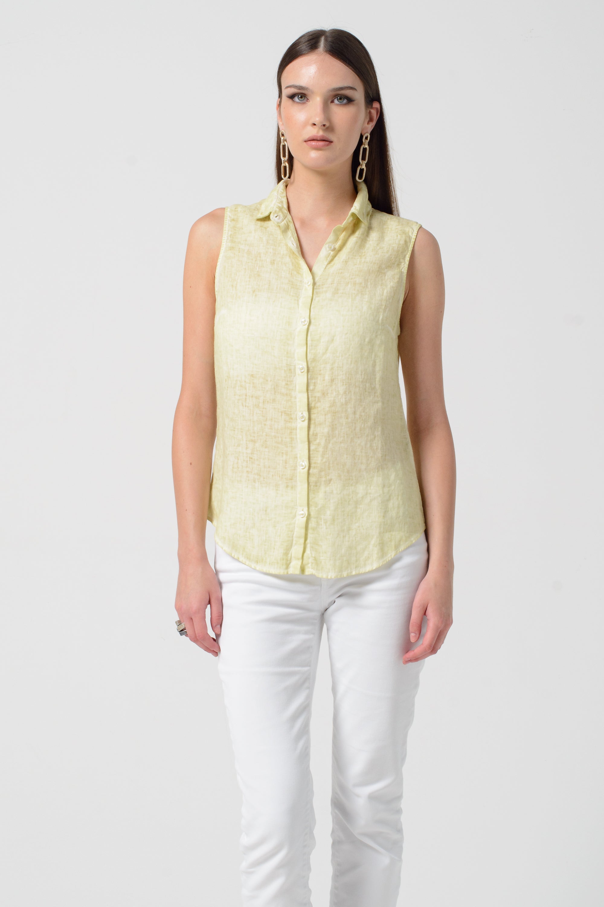 Camy Linen Blouse - Pera