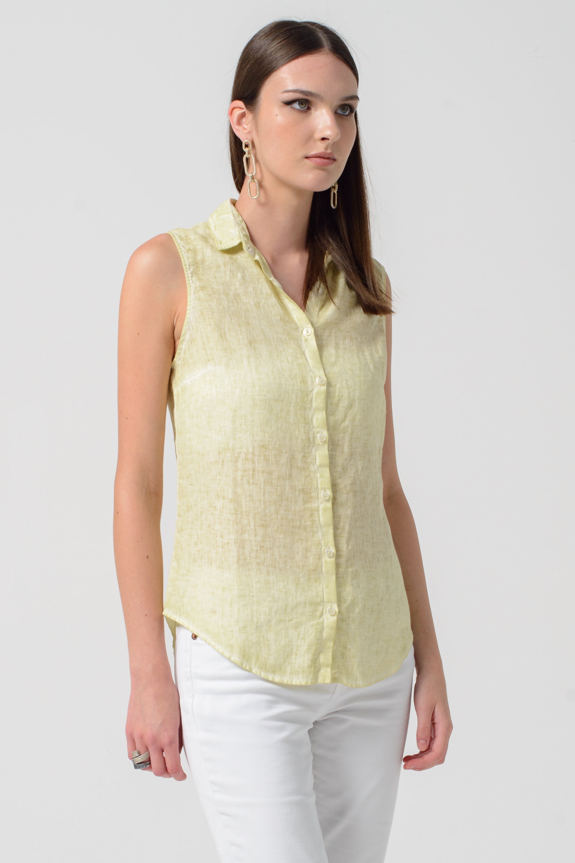 Camy Linen Blouse - Pera