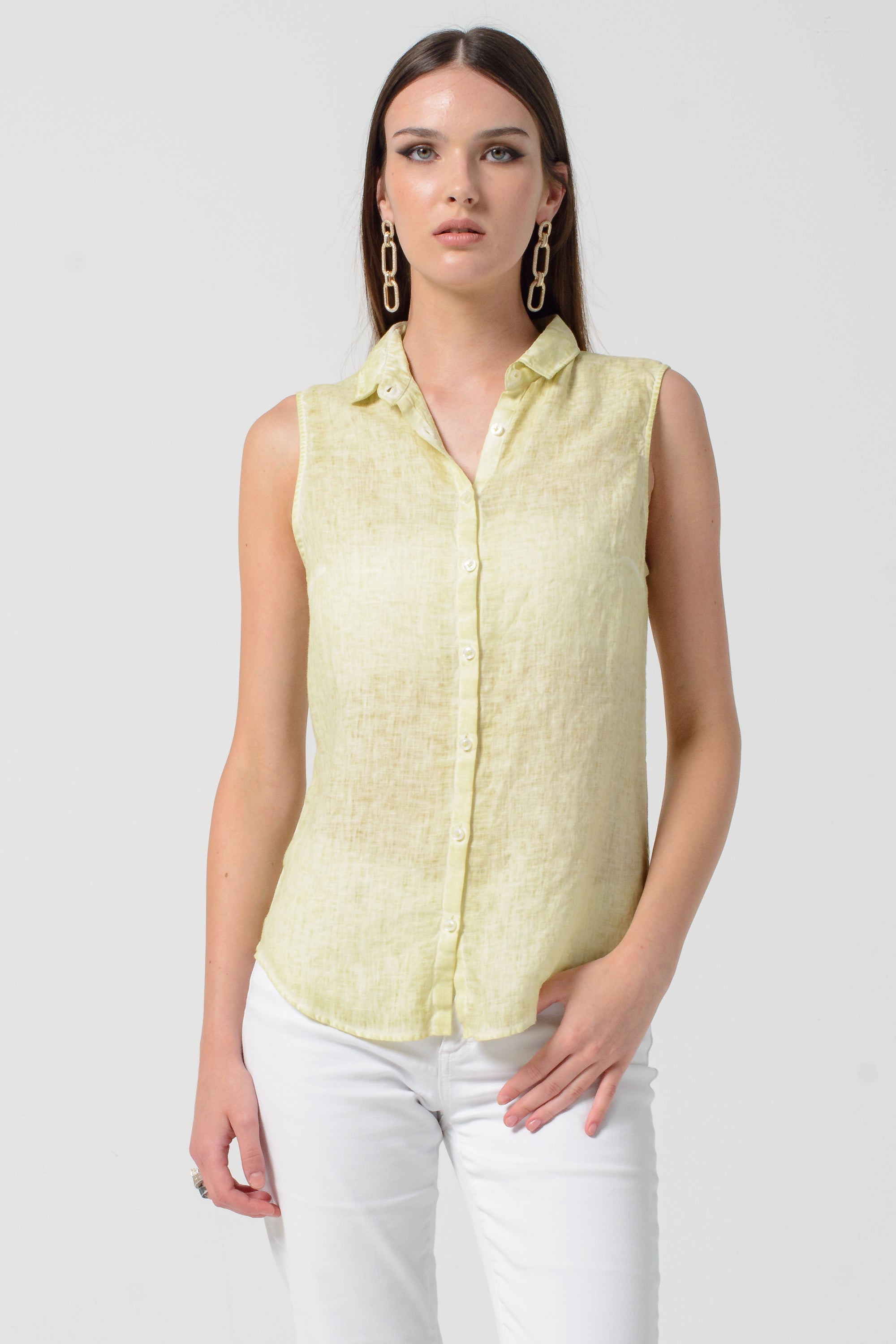 Camy Linen Blouse - Pera