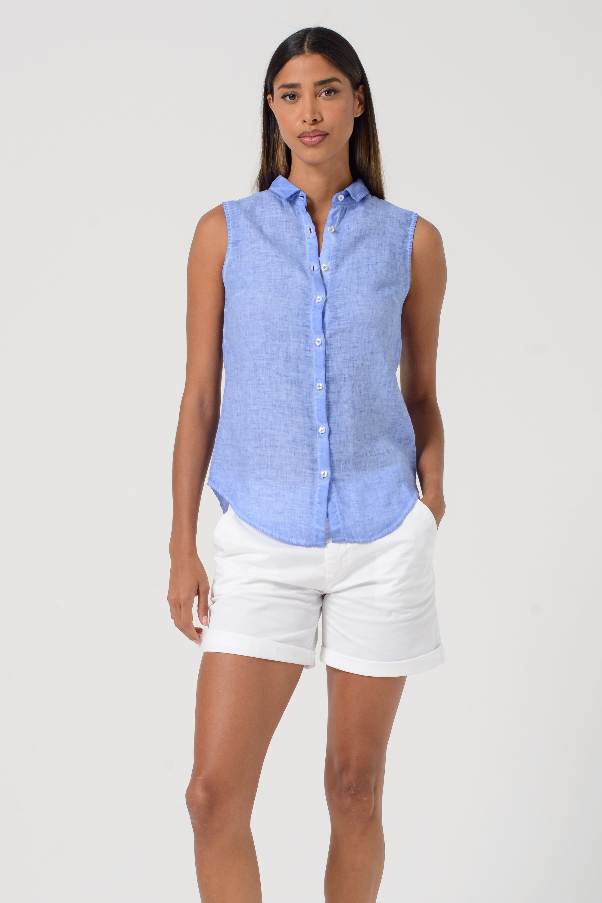 Camy Linen Blouse - Bay
