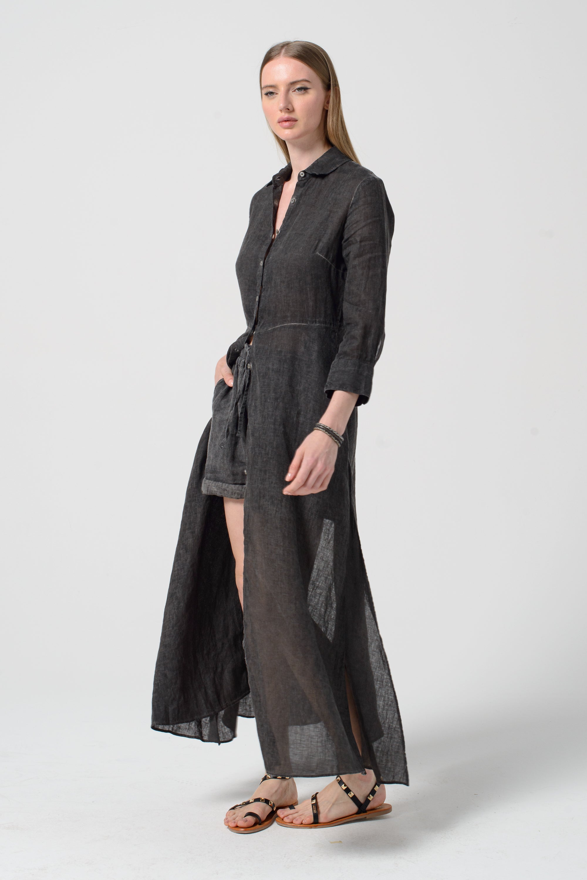 Brooke Linen Shirtdress - Tonga