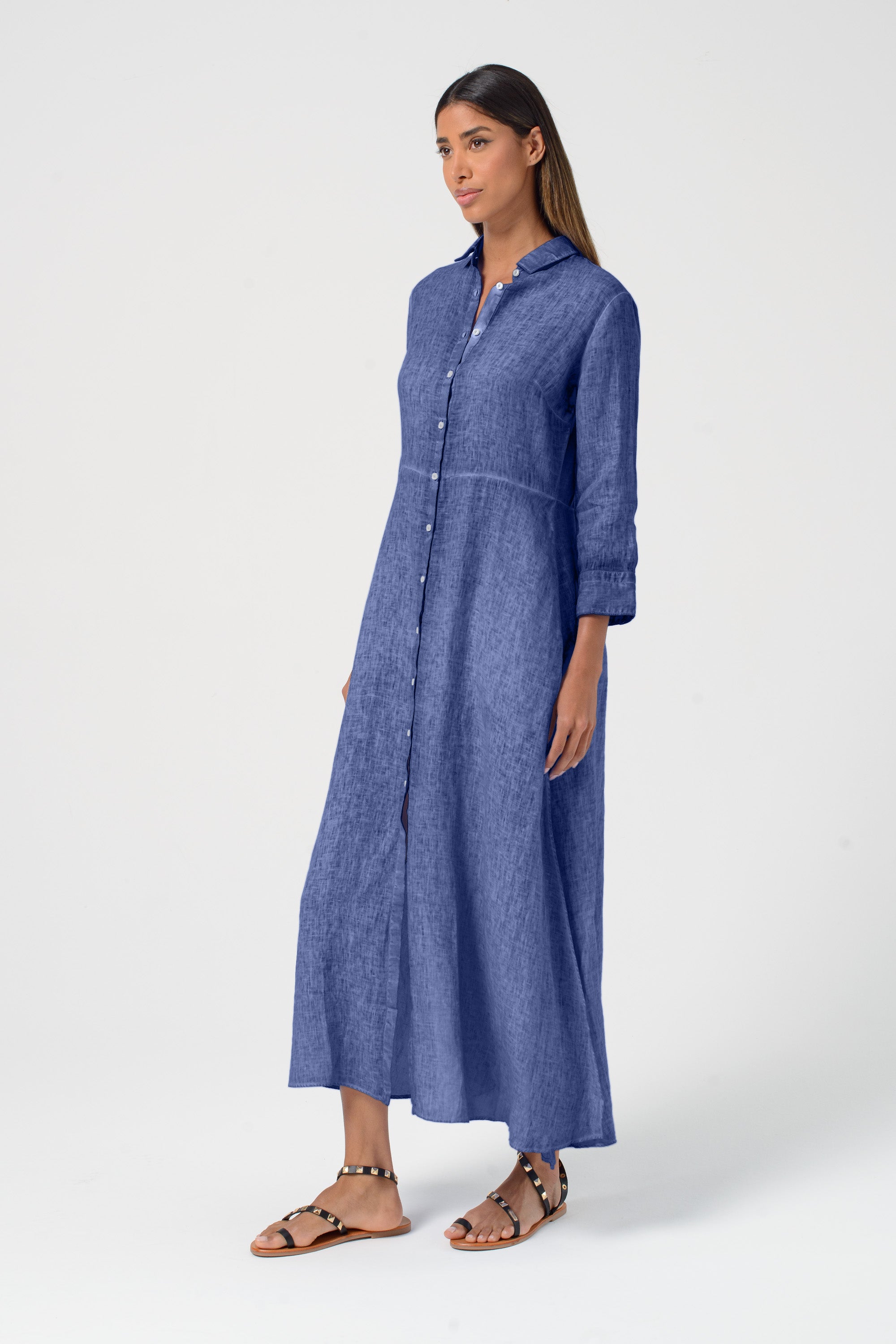 Brooke Linen Shirtdress - Whale