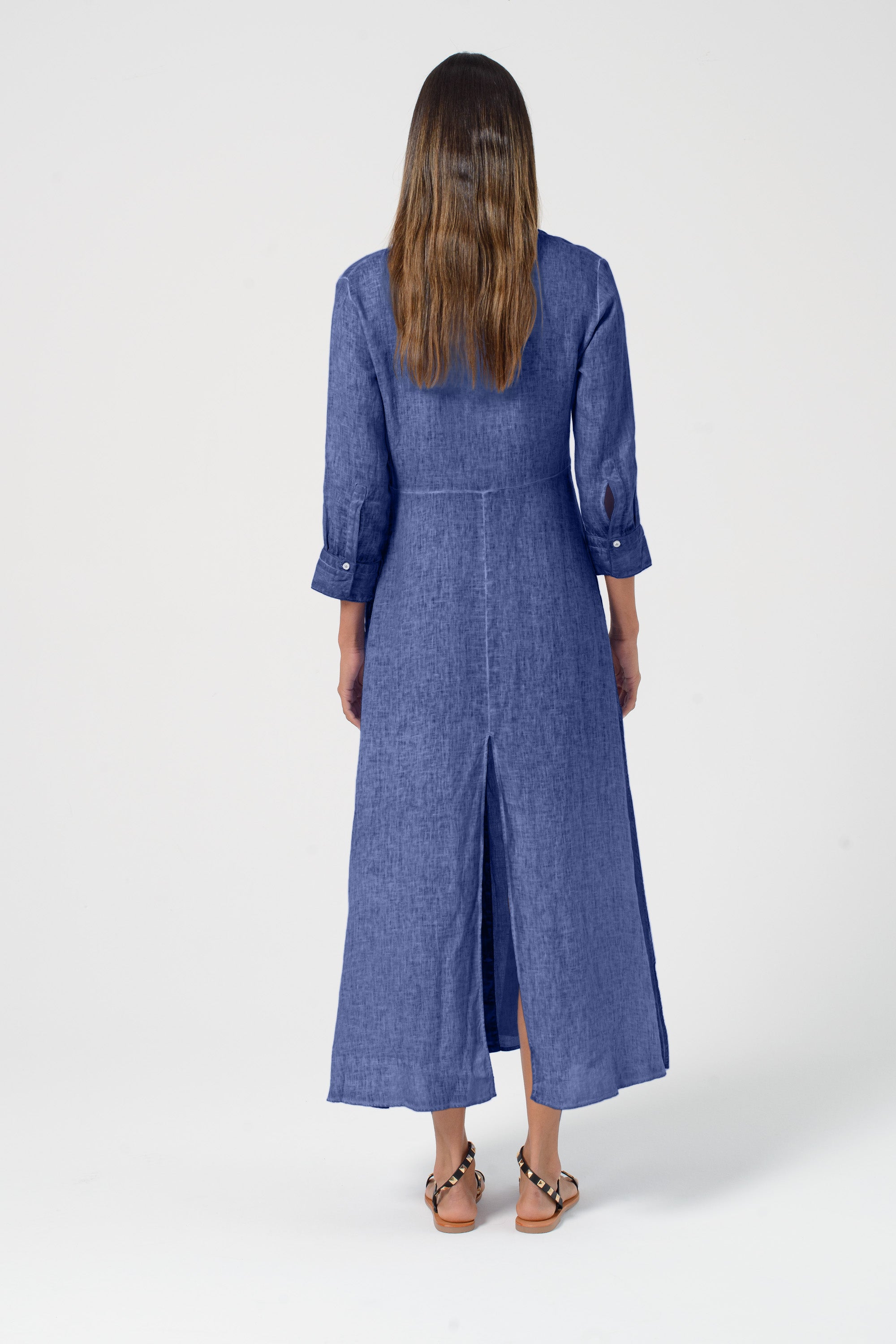 Brooke Linen Shirtdress - Whale
