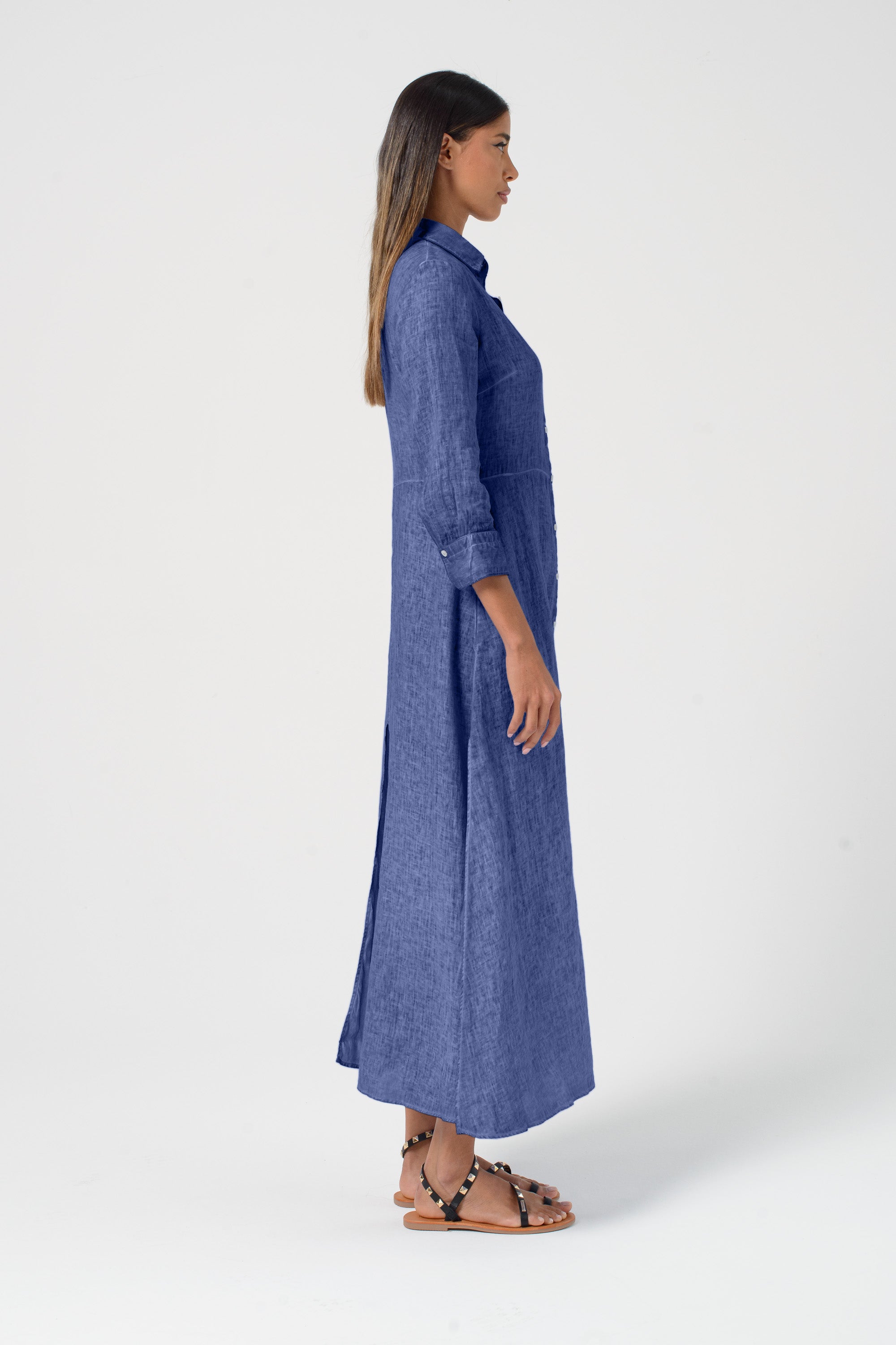 Brooke Linen Shirtdress - Whale
