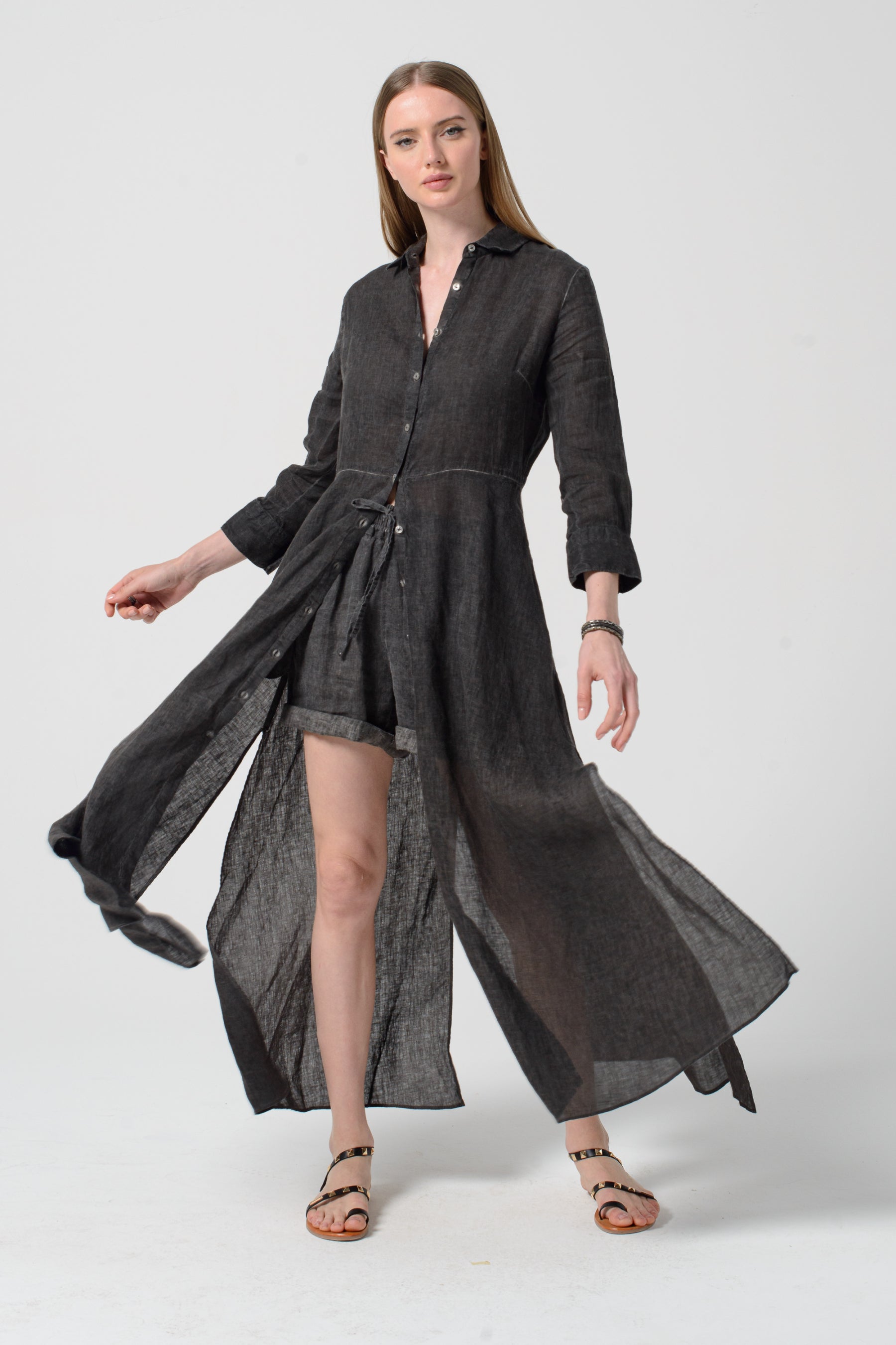 Brooke Linen Shirtdress - Tonga