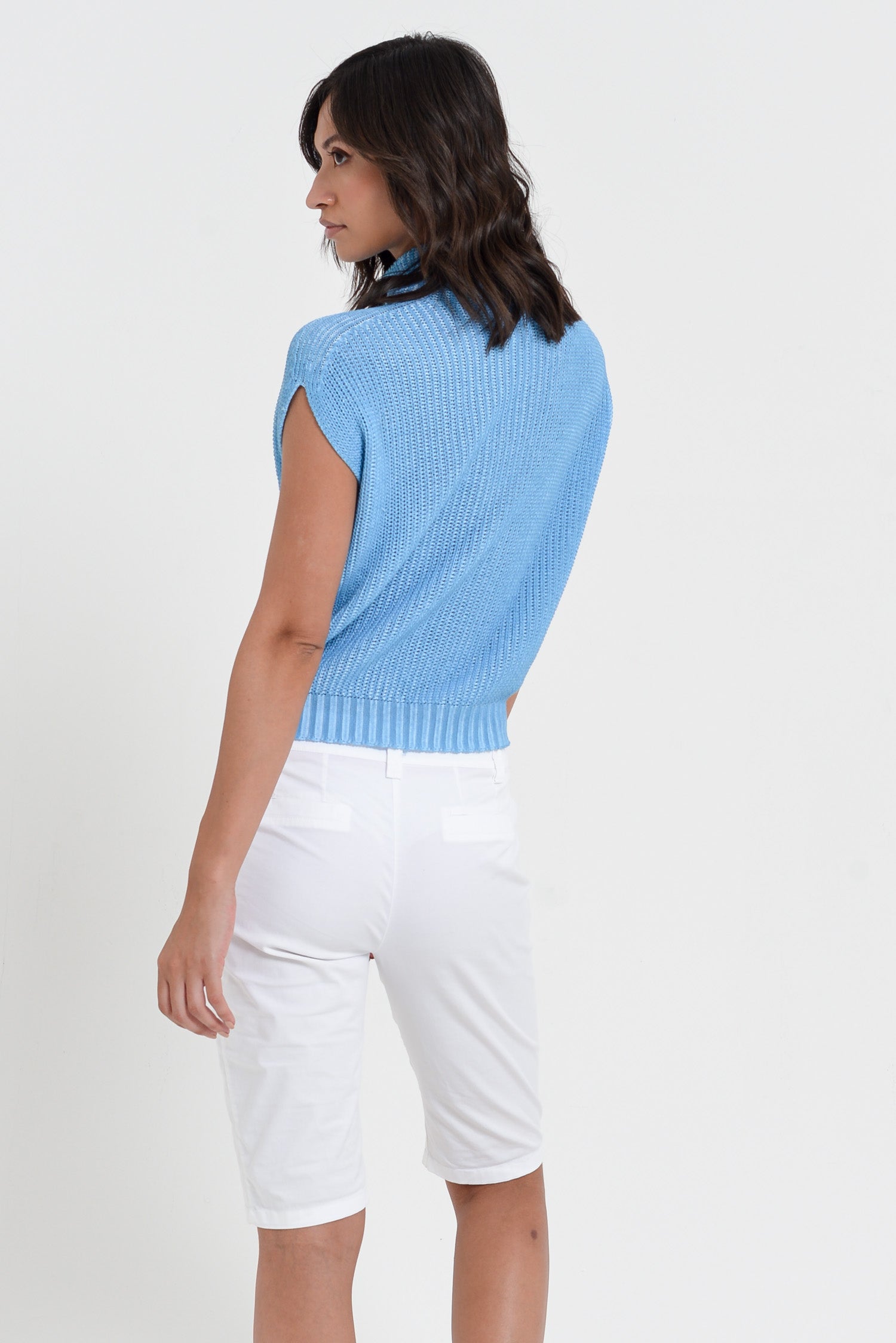 Ribbed Mini Knit - Women's Ribbed Sleeveless Knitted Sweater - Viking