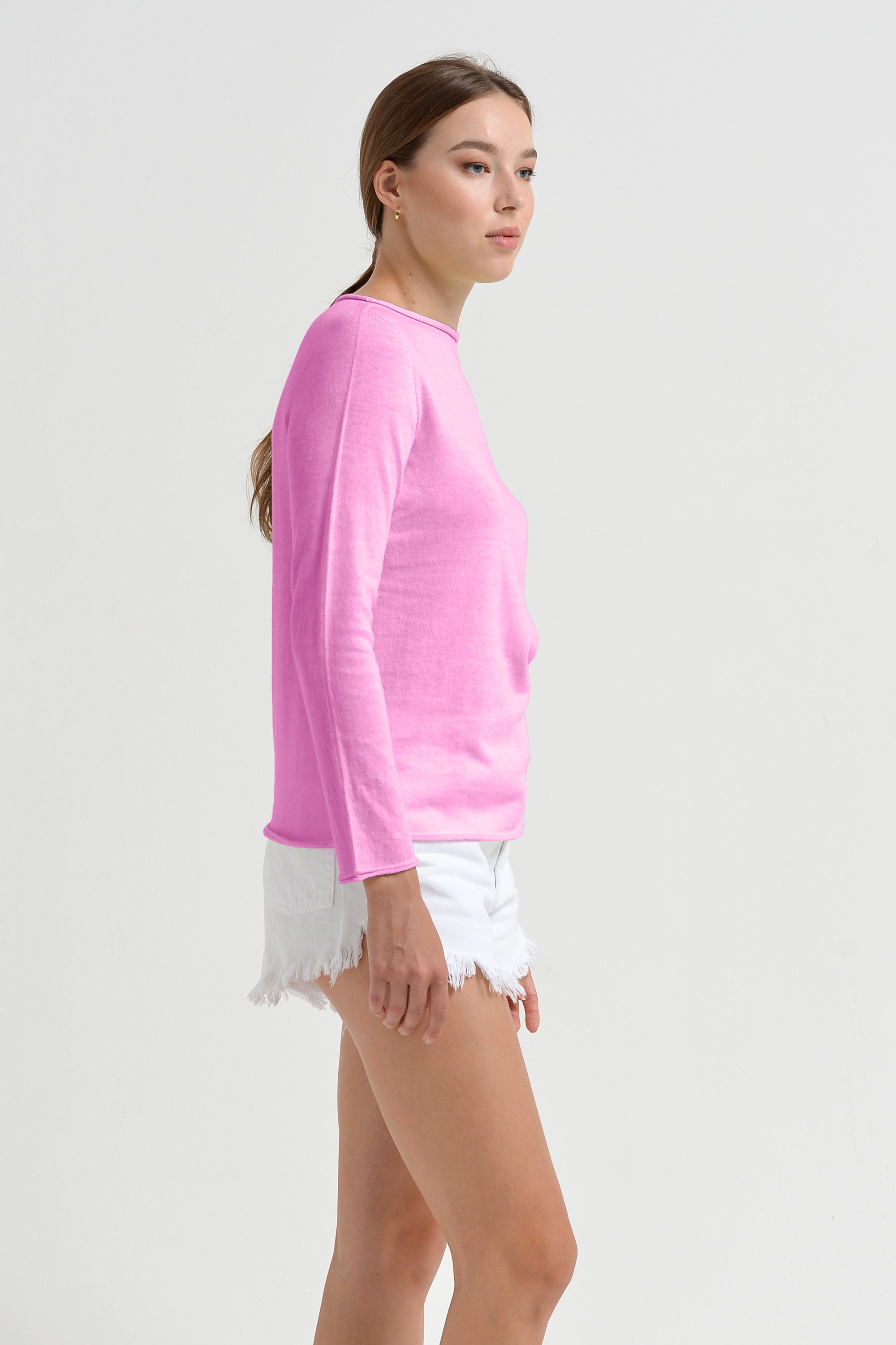 Monica Crewneck Cotton Sweater - Candy