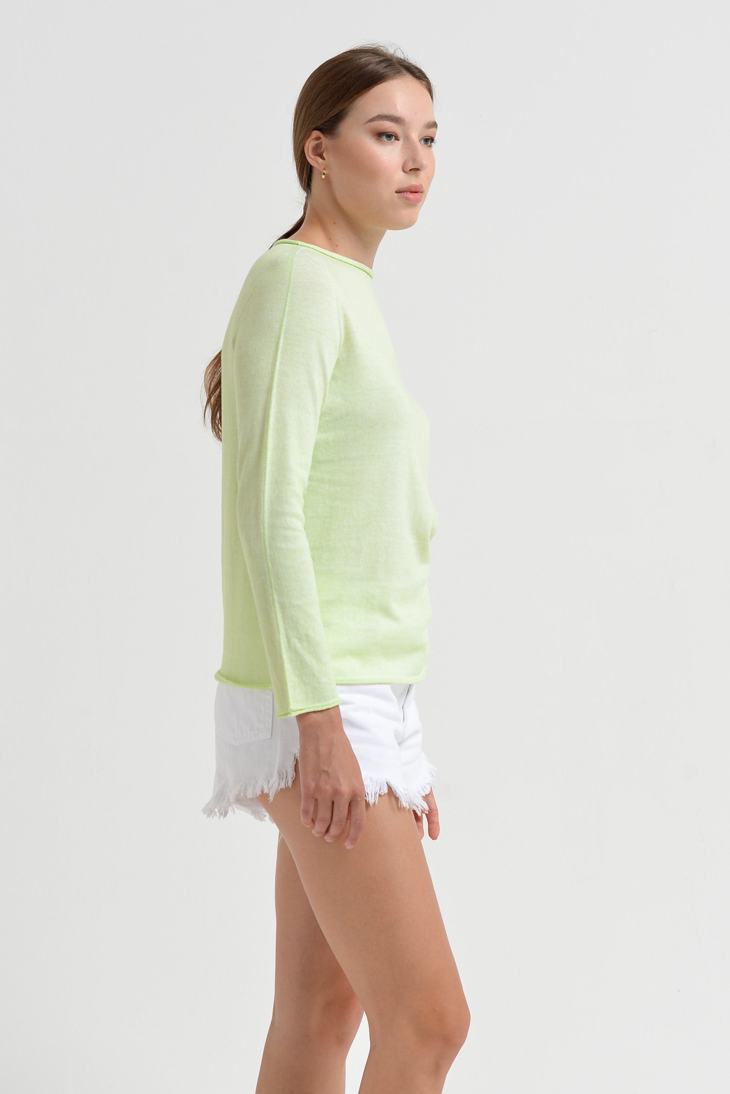 Monica Crewneck Cotton Sweater - Margarita