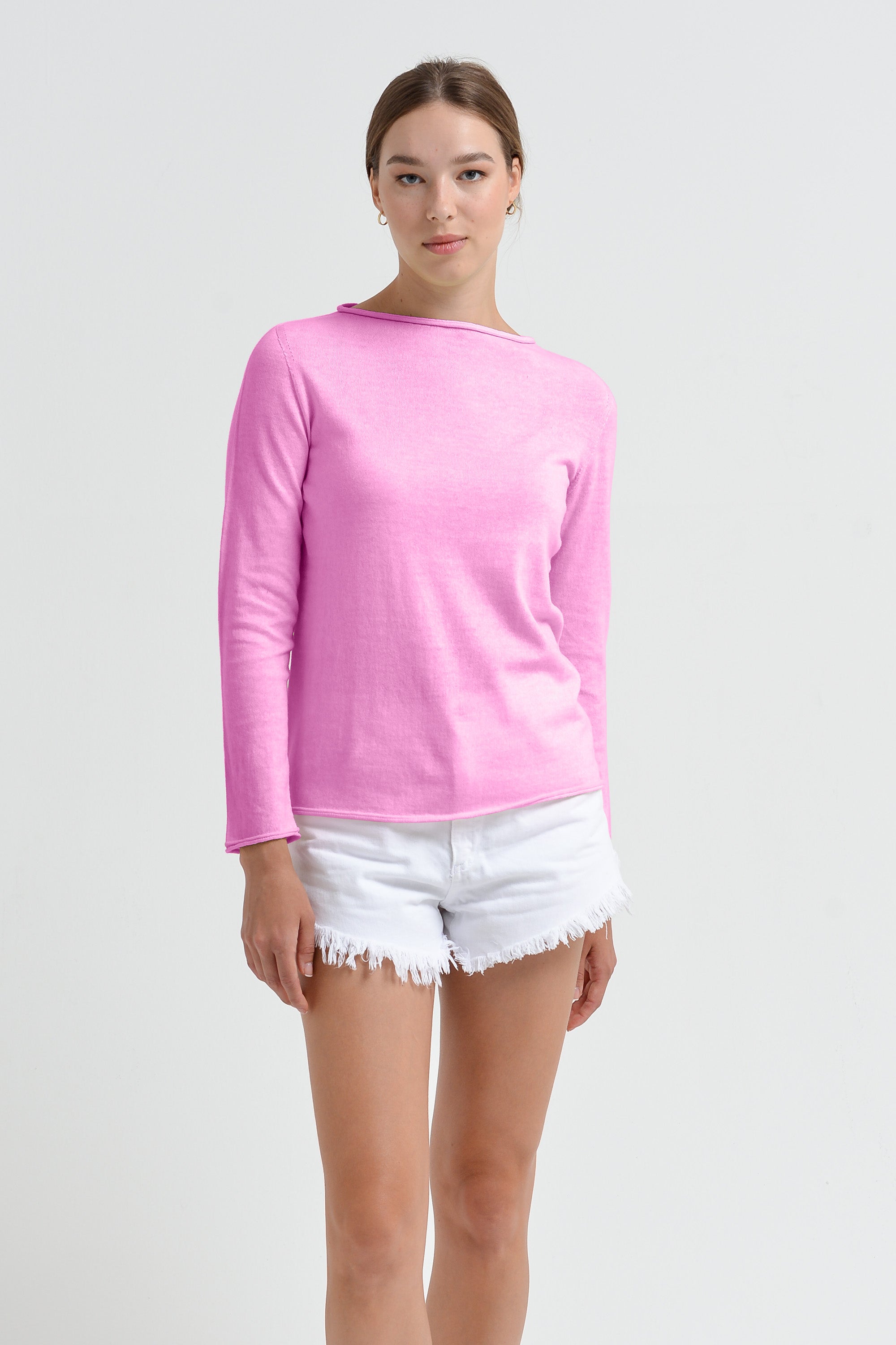 Monica Crewneck Cotton Sweater - Candy