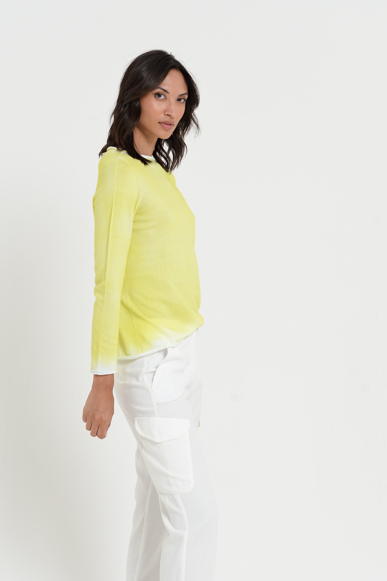 Monica Crewneck in Spray Art - Lime