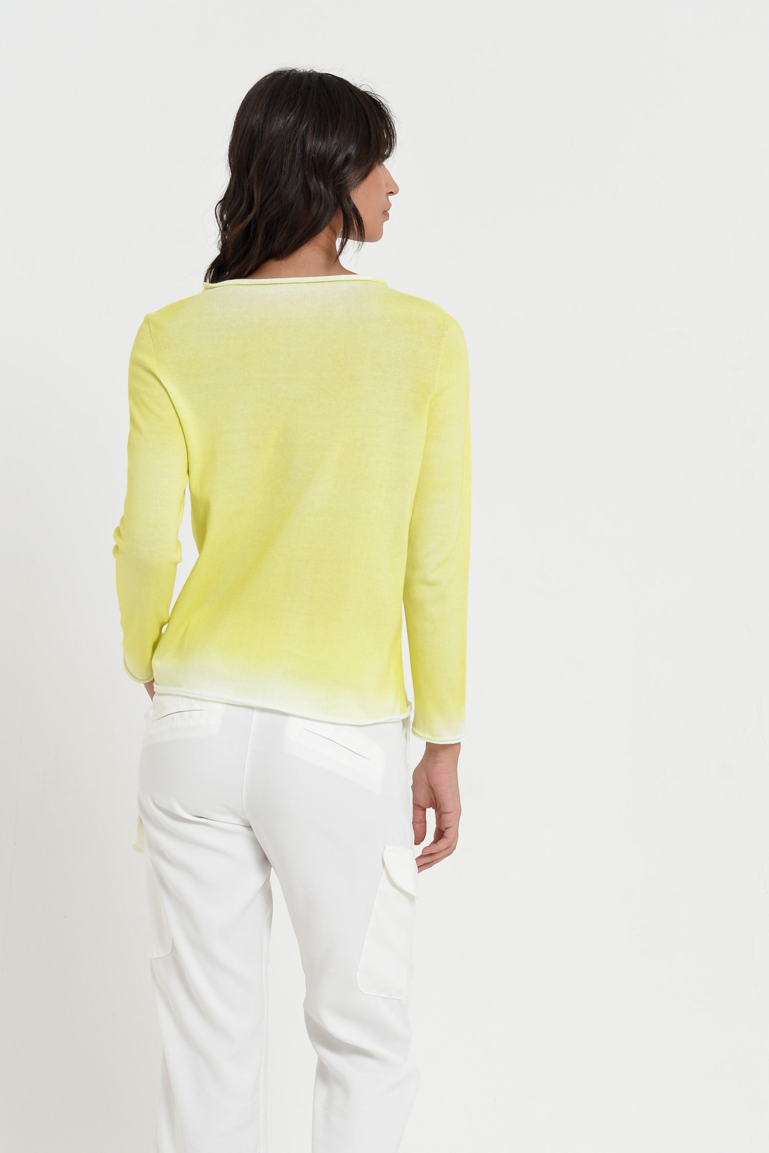 Monica Crewneck in Spray Art - Lime