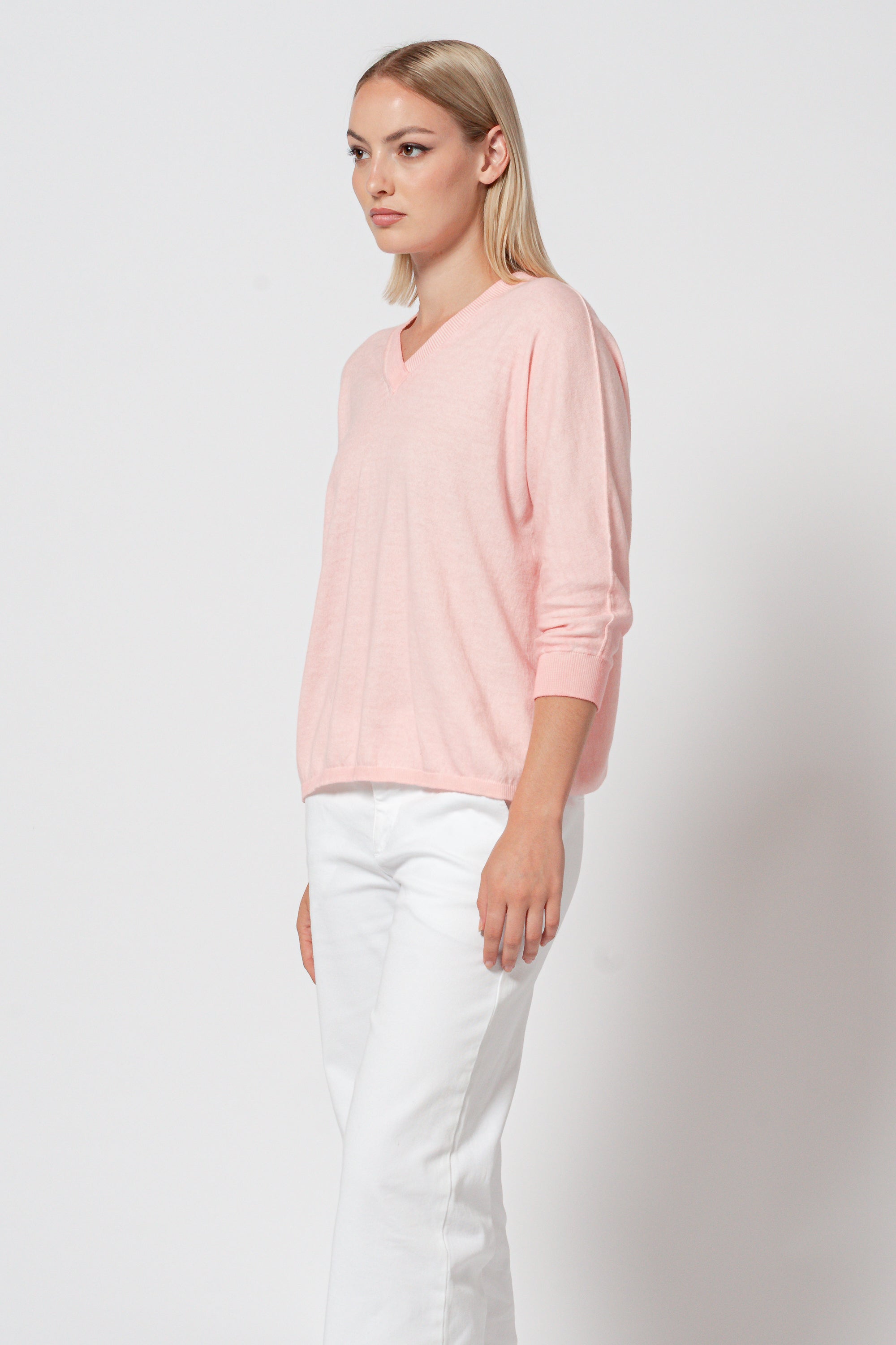 Anna V-Neck - Flamingo